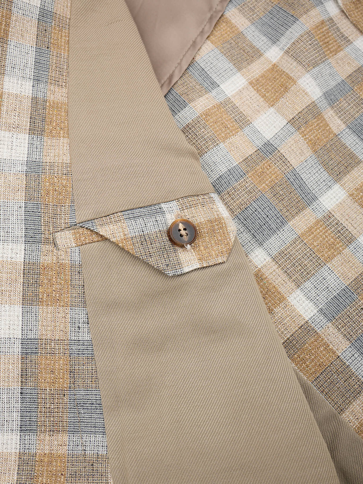 ERMENEGILDO ZEGNA Beige Plaid Wool-Silk-Linen Sport Jacket NEW