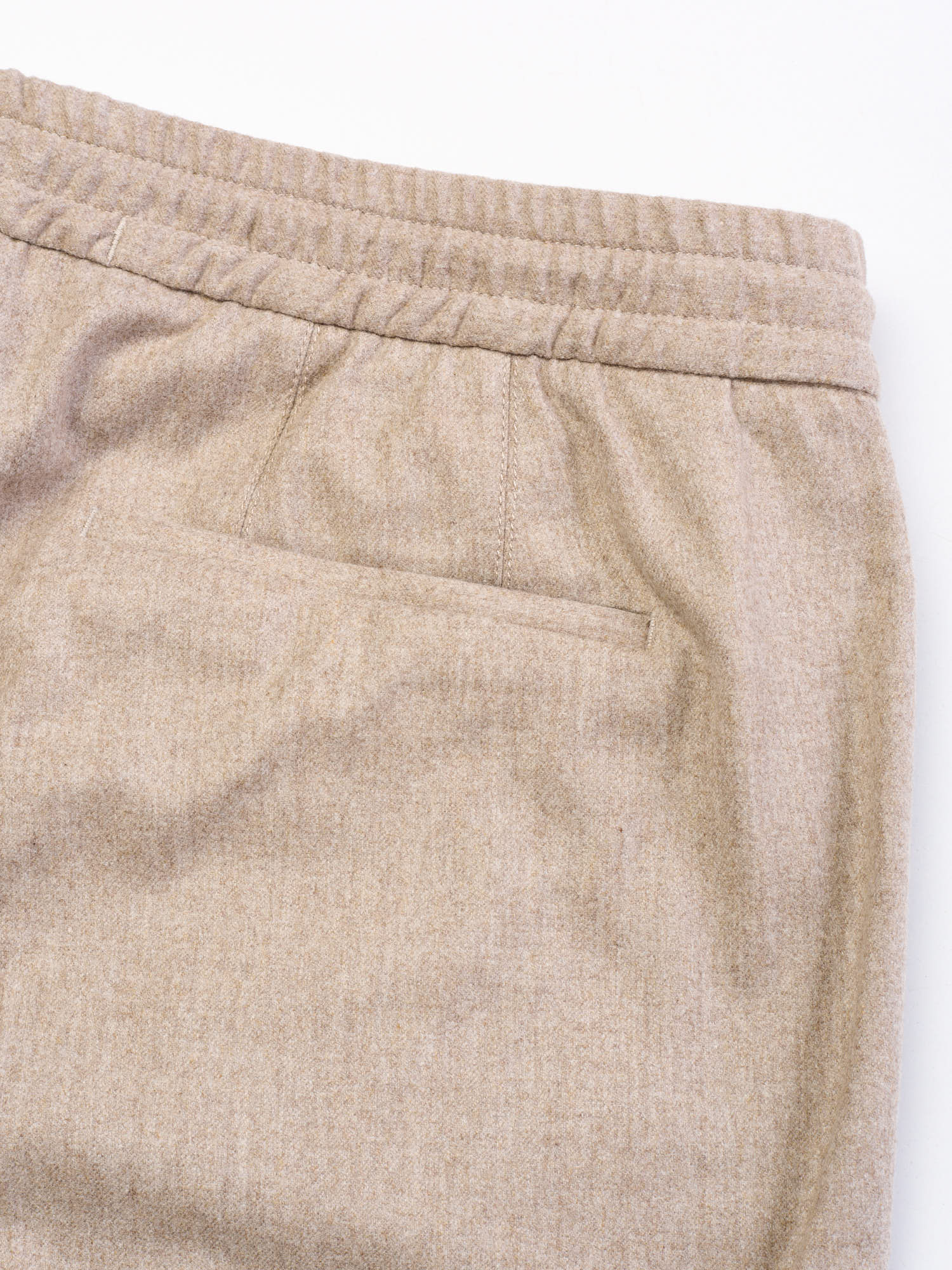 ERMENEGILDO ZEGNA 15milmil15 Light Taupe Wool-Silk-Cashmere Drawstring Pants