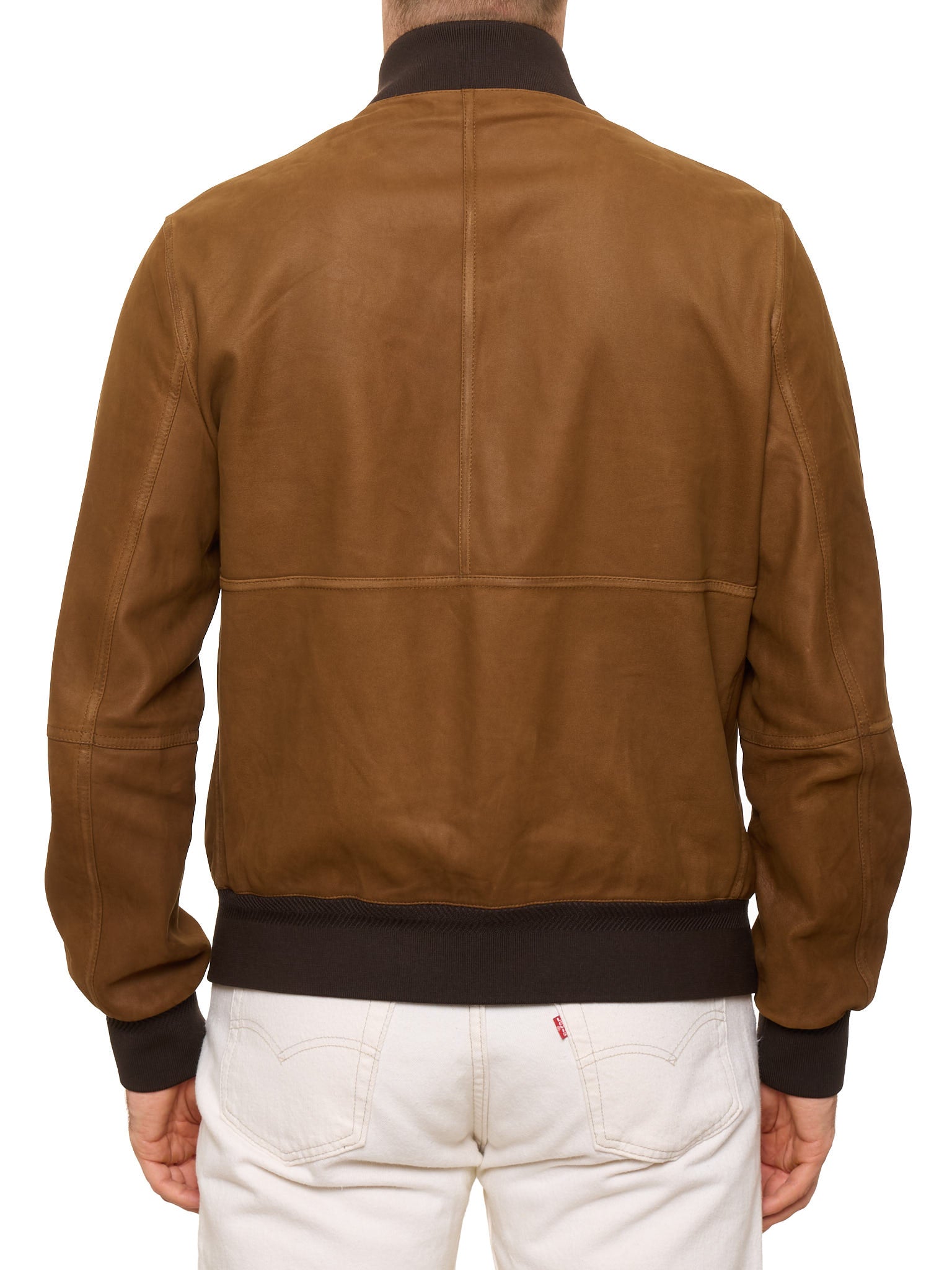 ERMENEGILDO ZEGNA Brown Lambskin Leather Jacket Mint