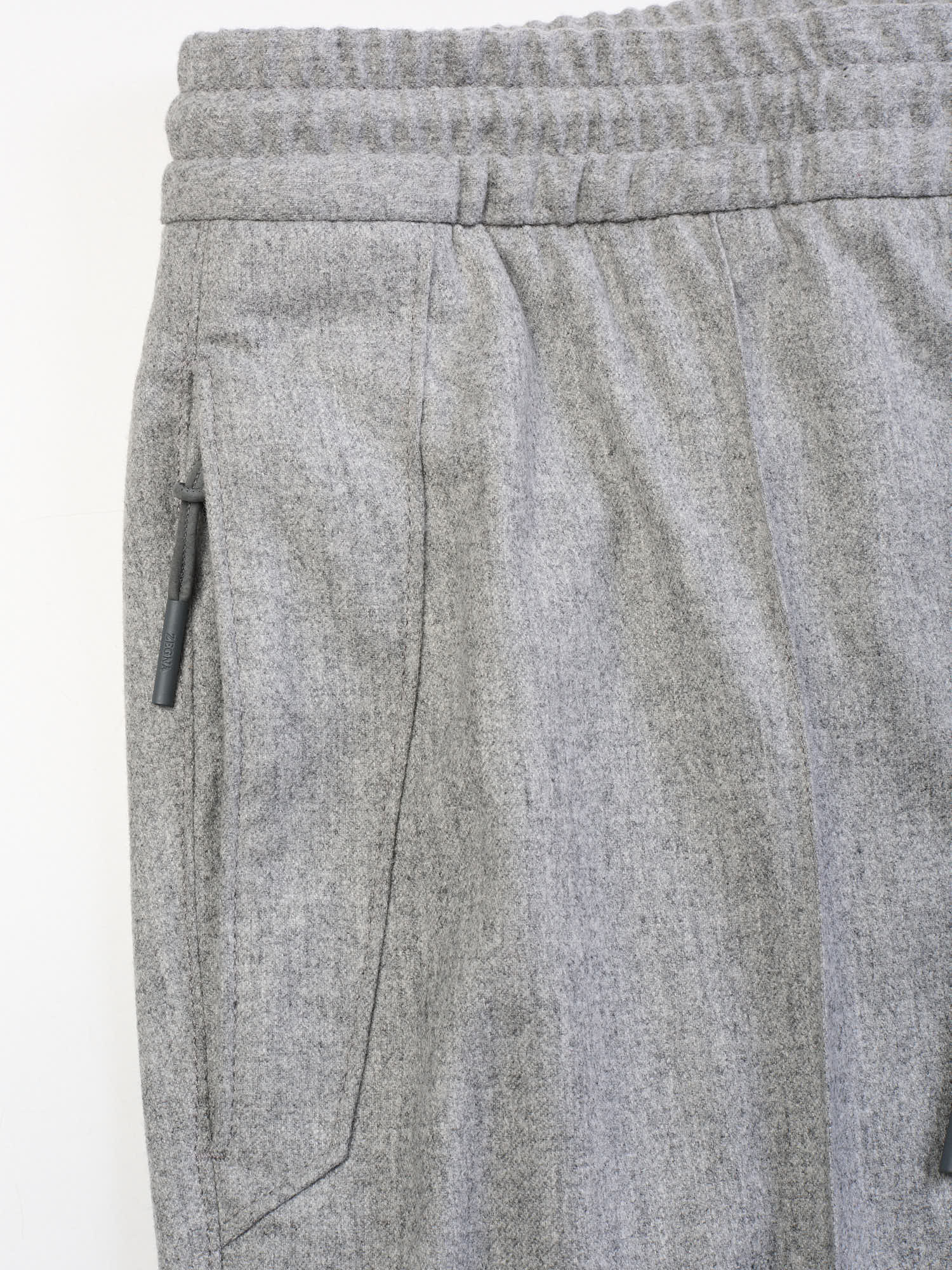 ERMENEGILDO ZEGNA Gray Wool-Cashmere-Silk 14MilMil Drawstring Super 20