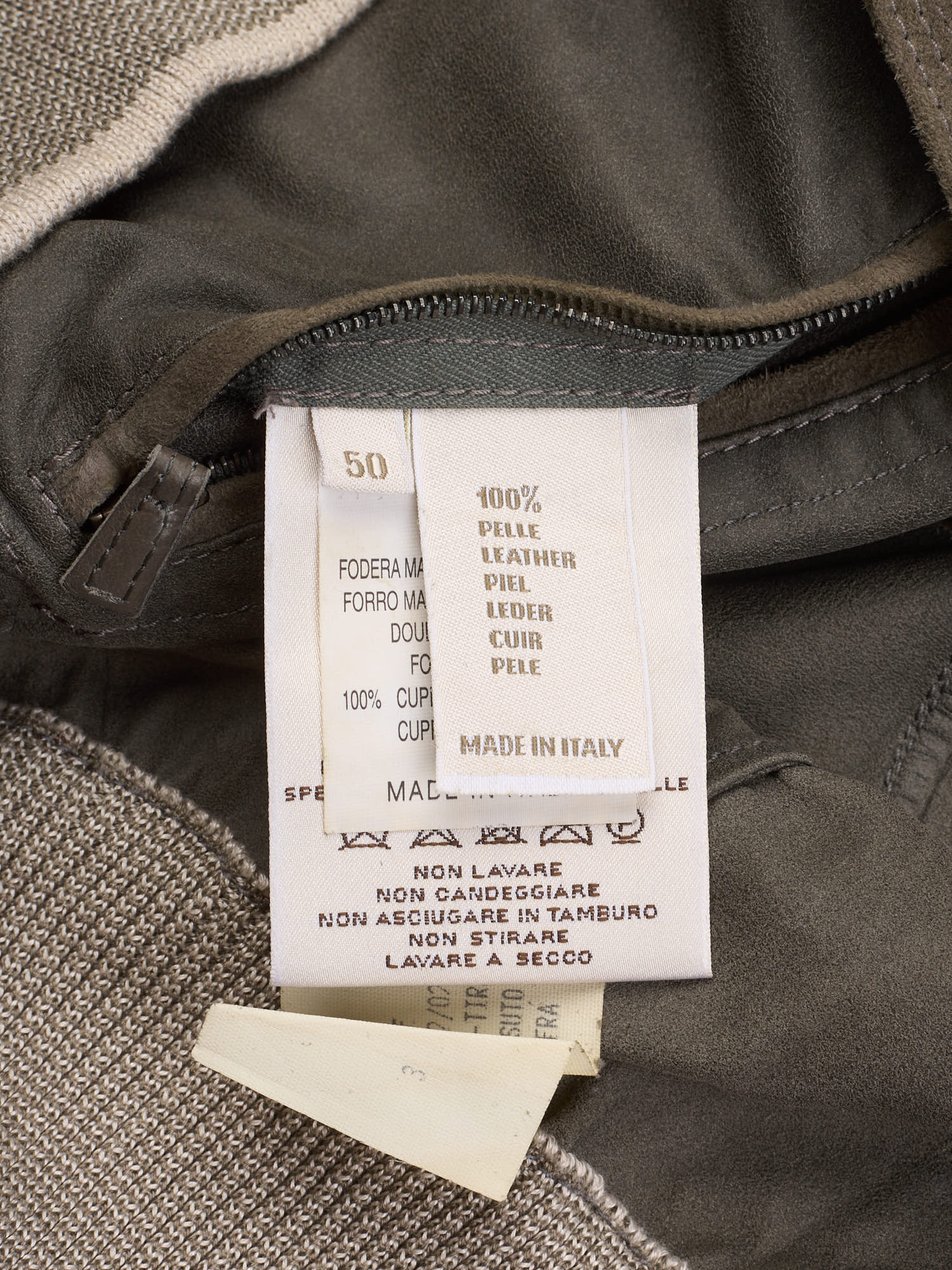 ERMENEGILDO ZEGNA Taupe Suede Leather Cardigan Blouson Jacket
