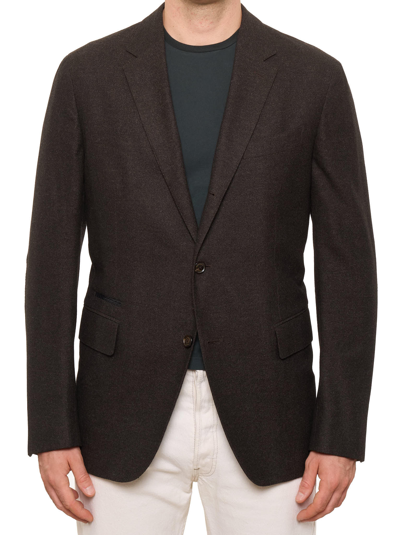 ERMENEGILDO ZEGNA "14 MilMil 14" Wool-Silk-Cashmere Jacket w Leather Insert NEW