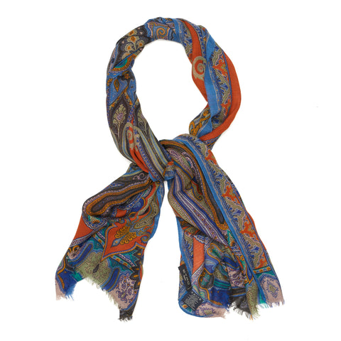 Floral Cashmere And Silk Scarf in Multicoloured - Etro