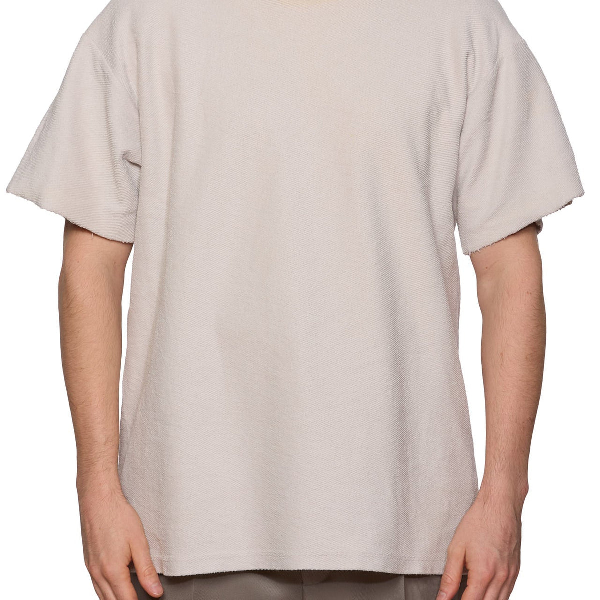 FEAR OF GOD Inside Out Terry Beige Cotton Short Sleeve T-Shirt Medium