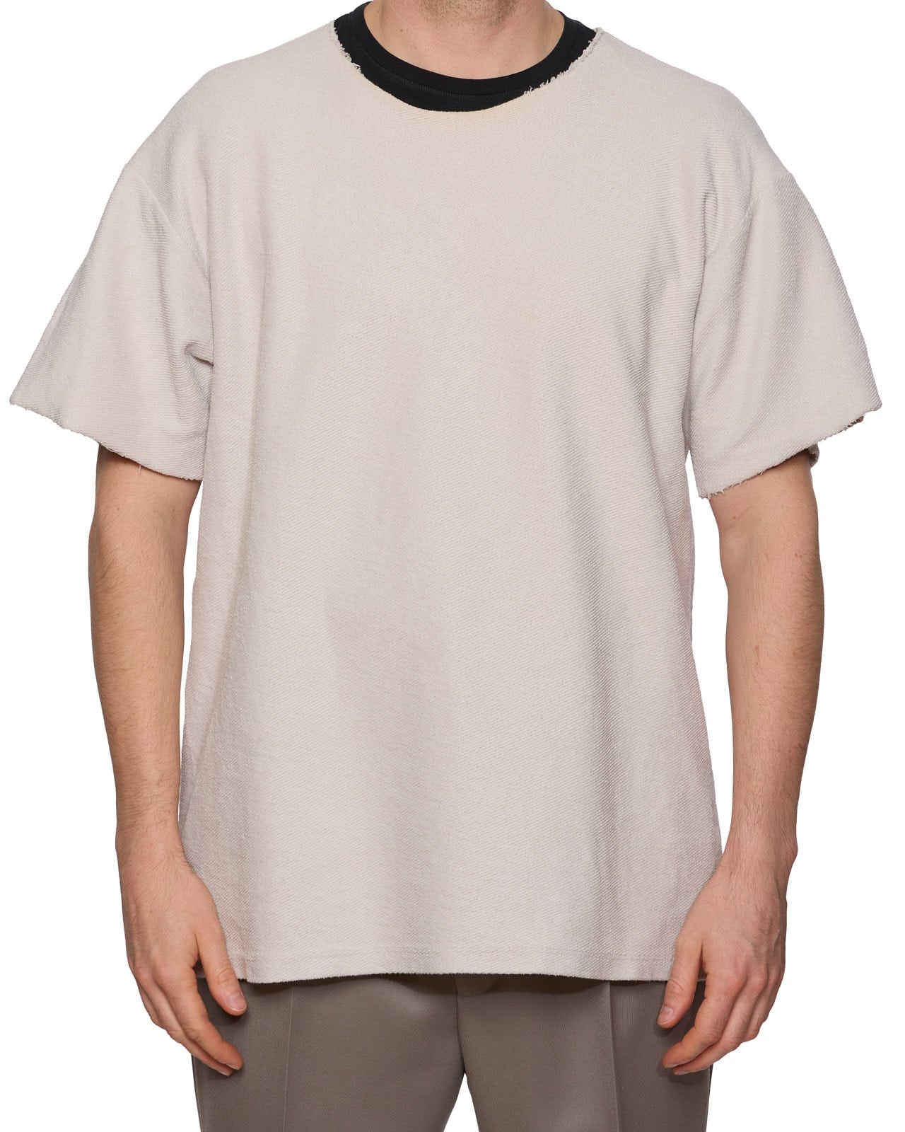 FEAR OF GOD Inside Out Terry Beige Cotton Short Sleeve T-Shirt Medium USA Made