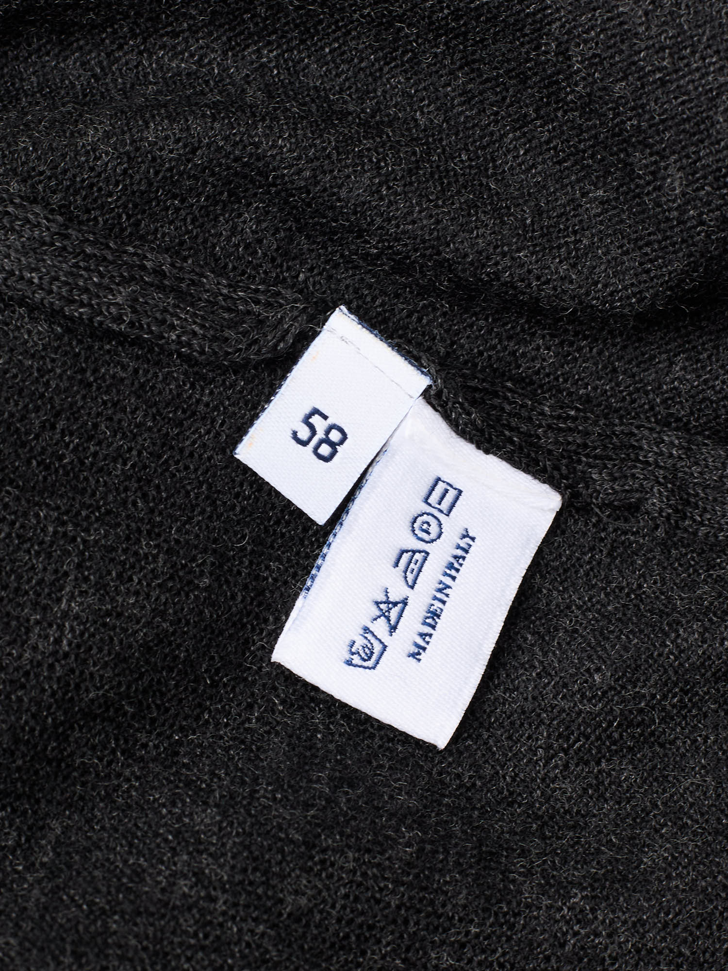 FEDELI Dark Gray Wool V-Neck Sweater