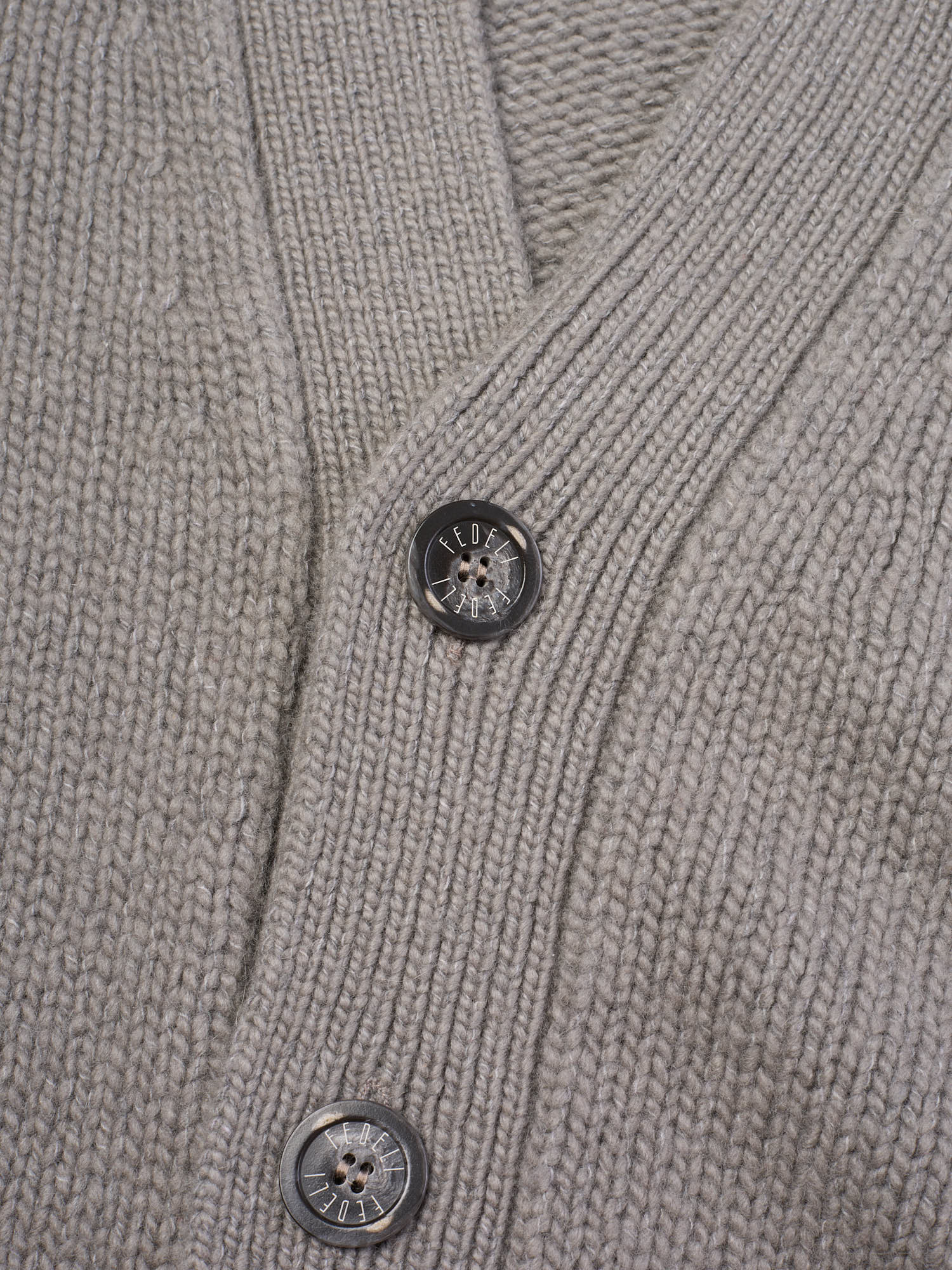 FEDELI Gray Cashmere-Virgin Wool Knit Heavy Cardigan Sweater EU 50 NEW US M