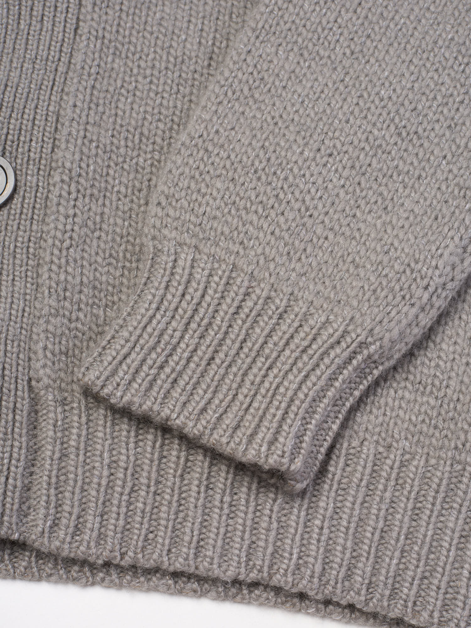 FEDELI Gray Cashmere-Virgin Wool Knit Heavy Cardigan Sweater EU 50 NEW US M