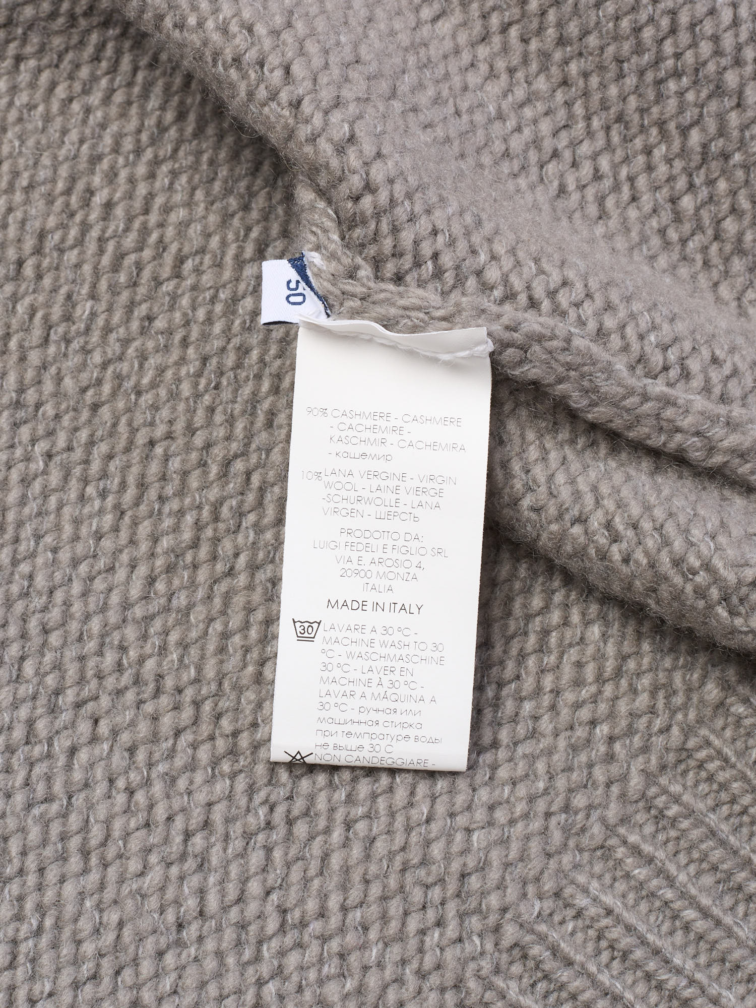 FEDELI Gray Cashmere-Virgin Wool Knit Heavy Cardigan Sweater EU 50 NEW US M