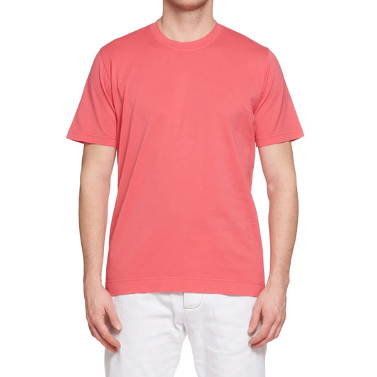 FEDELI "Extreme" Dark Pink Cotton Short Sleeve T-Shirt EU 54 NEW US XL