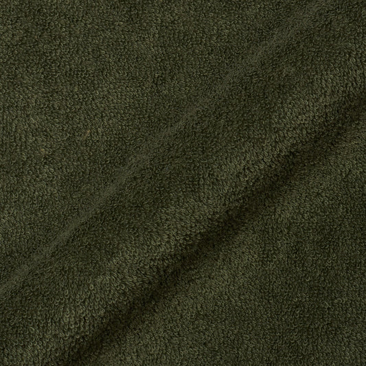FEDELI "Mondial" Solid Dark Green Terry Cloth Polo Shirt EU 54 NEW US XL