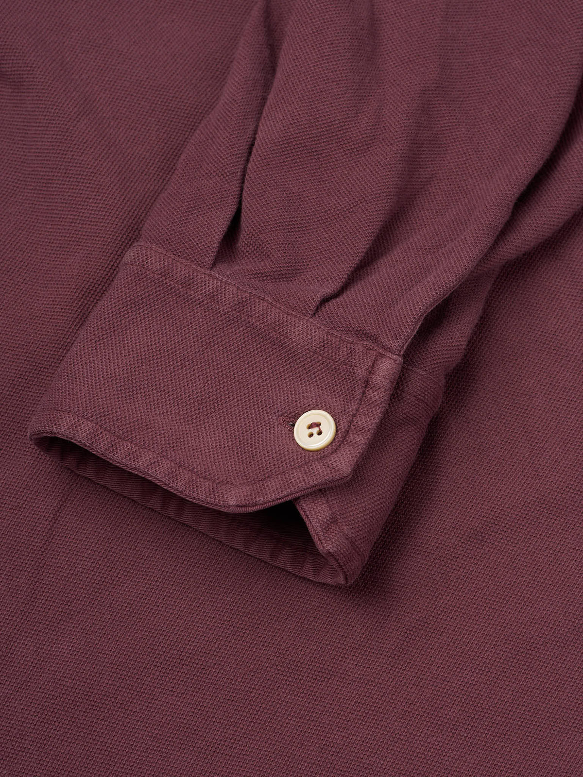 FEDELI "Steve" Burgundy Cotton Pique Long Sleeve Polo Shirt XL