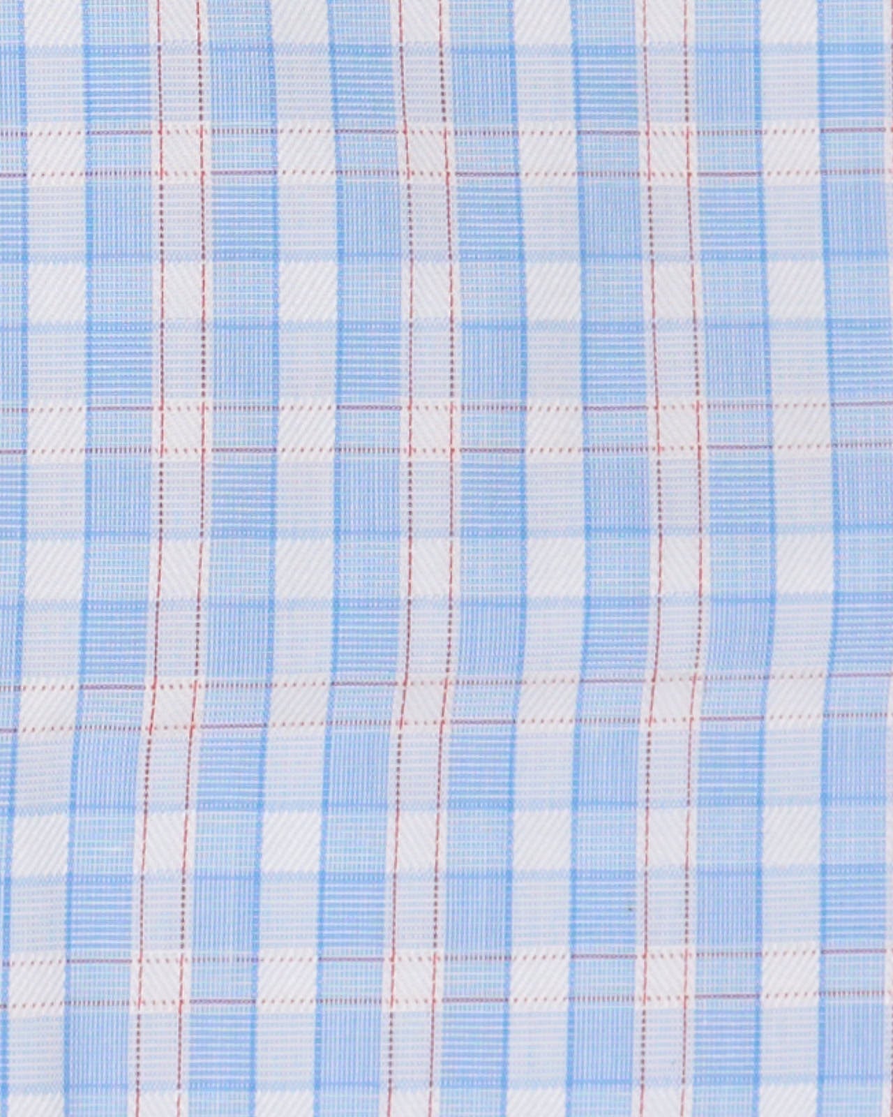 FENICIA Blue Plaid Poplin Cotton Dress Shirt EU 38 NEW US 15