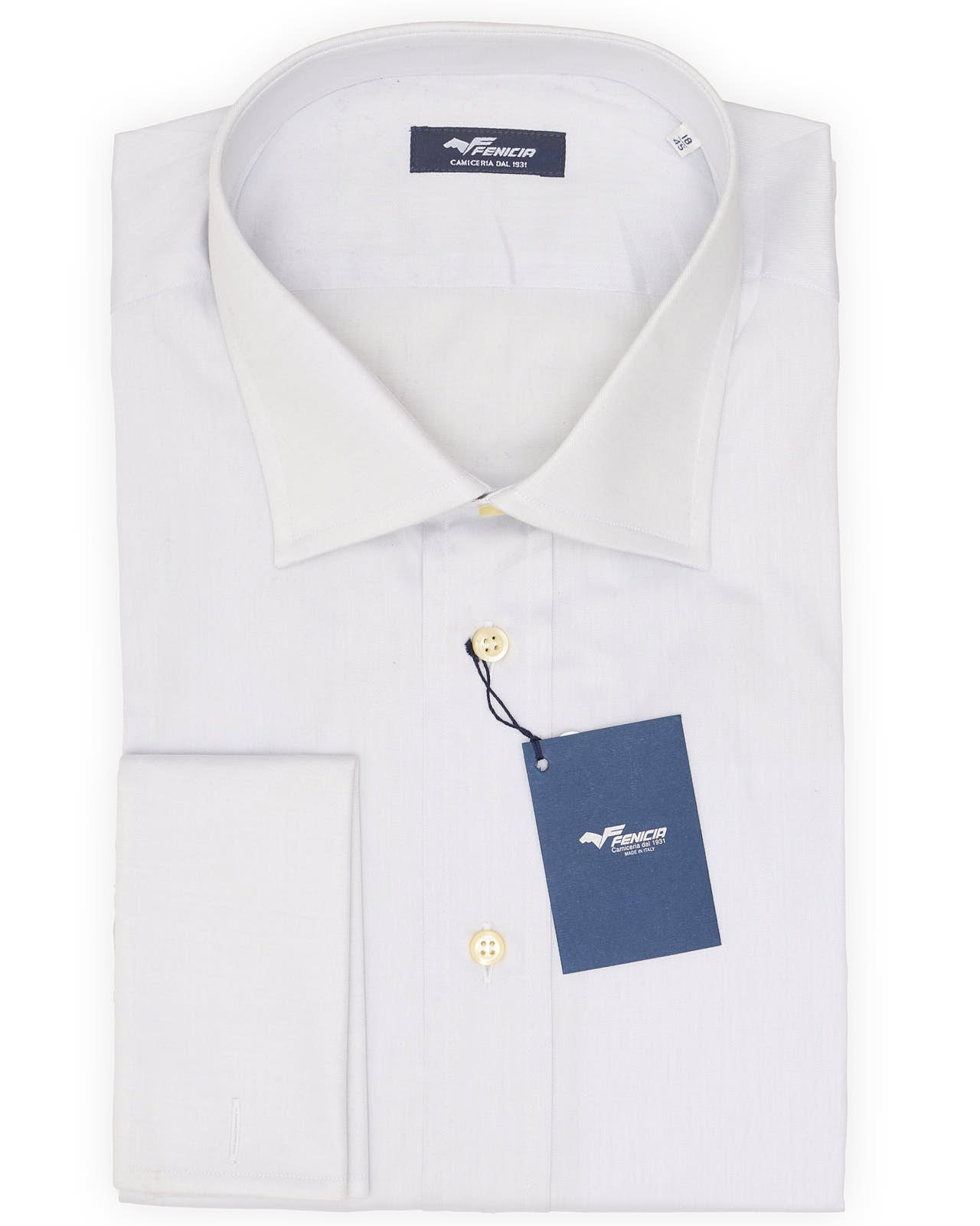 FENICIA Lavender Broadcloth Cotton French Cuff Dress Shirt EU 45 NEW US 18