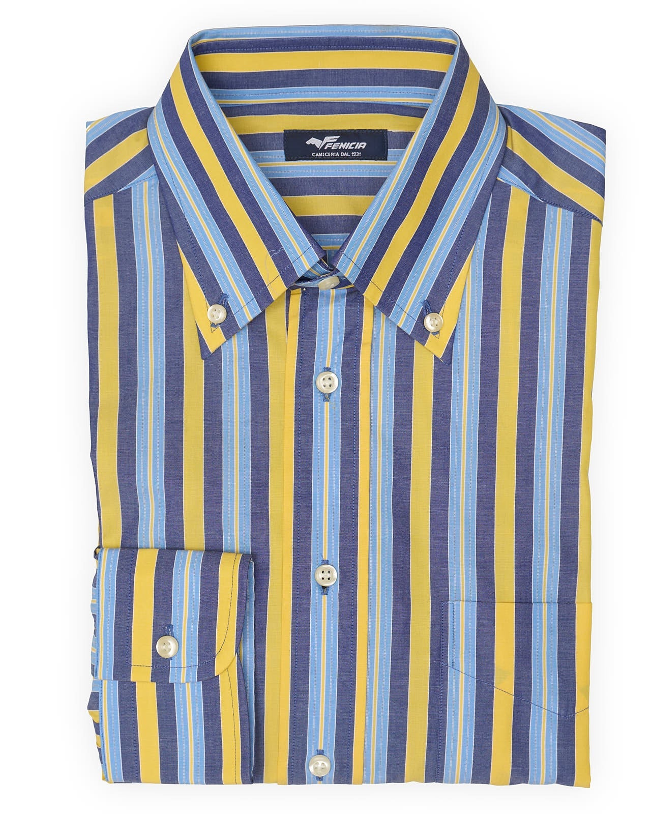 FENICIA Multicolor Striped Poplin Cotton Shirt EU S NEW US 15