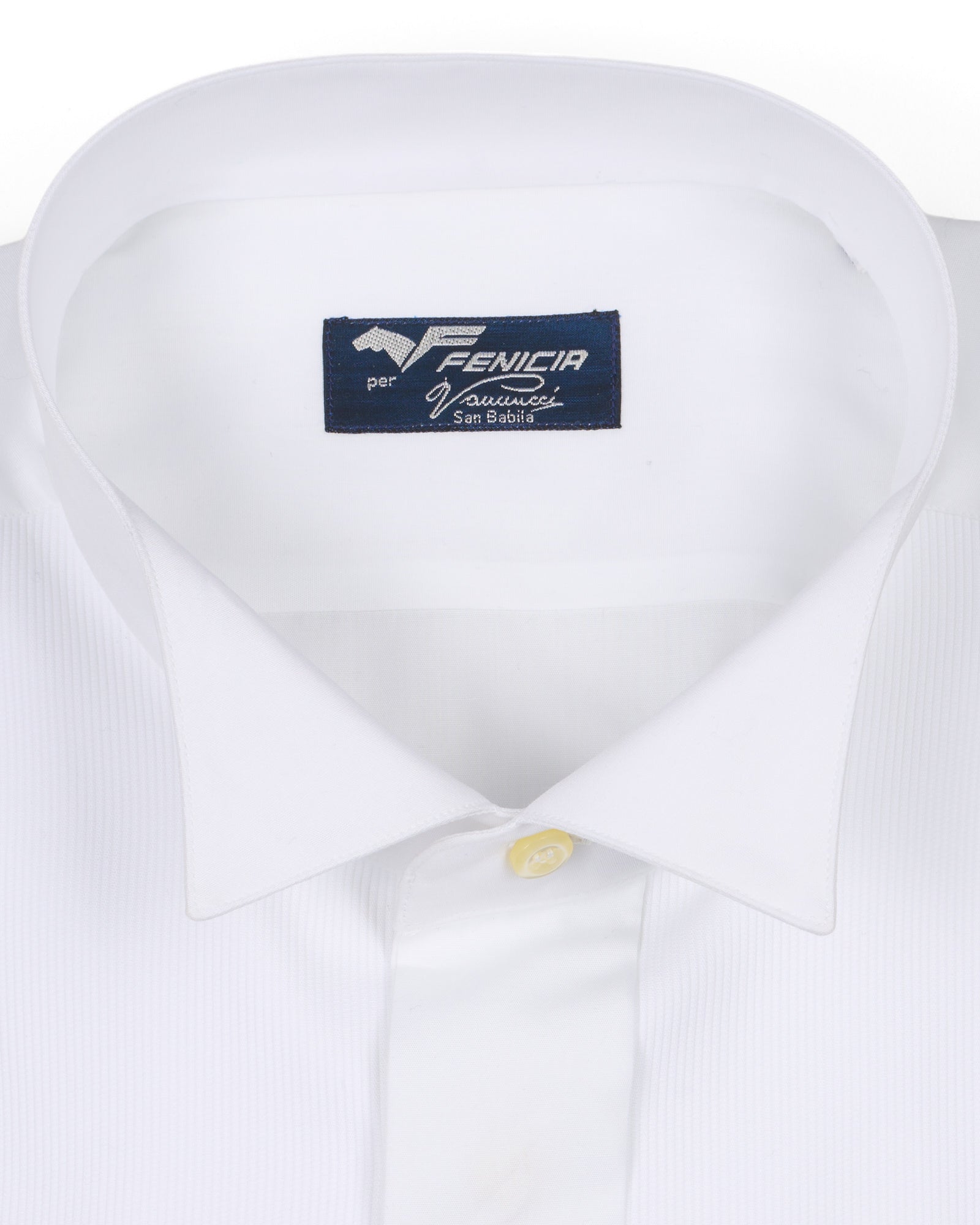 FENICIA for Vannucci White Formal French Cuff Tuxedo Dress Shirt NEW