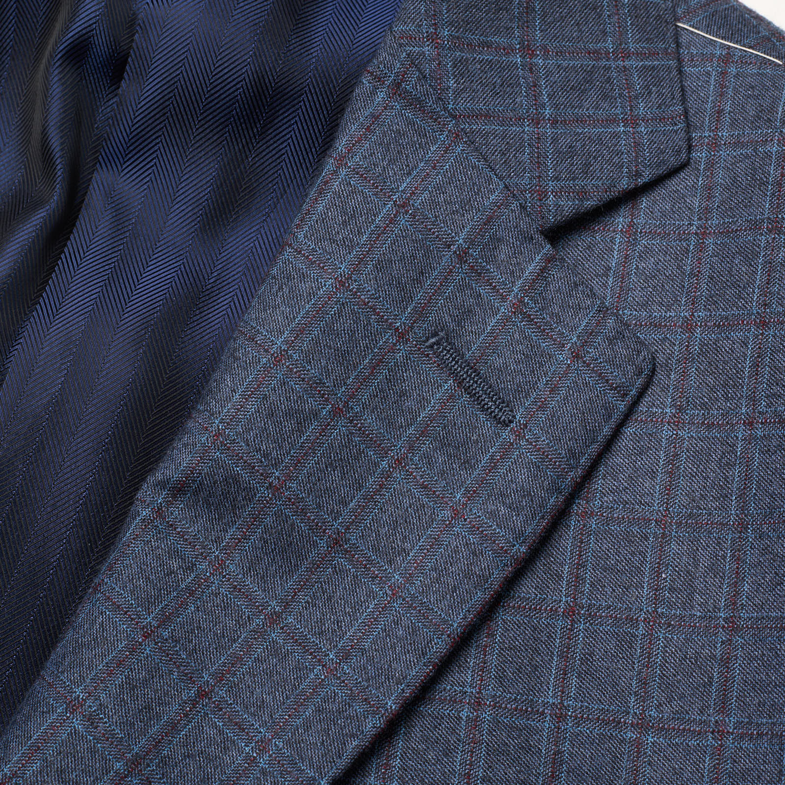 VANNUCCI Milano Blue Plaid Wool-Cashmere Slim Suit EU 54 NEW US 42