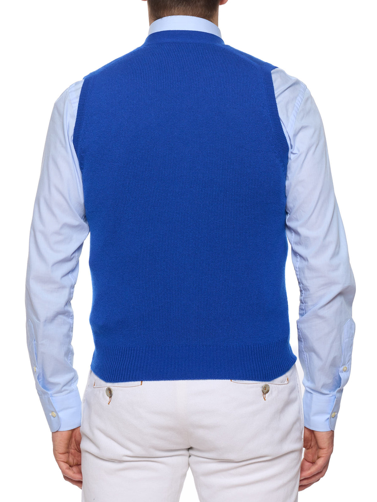 FRASI "Simone Righi" Firenze Blue Cashmere Knit Sweater Vest EU 50 NEW US M
