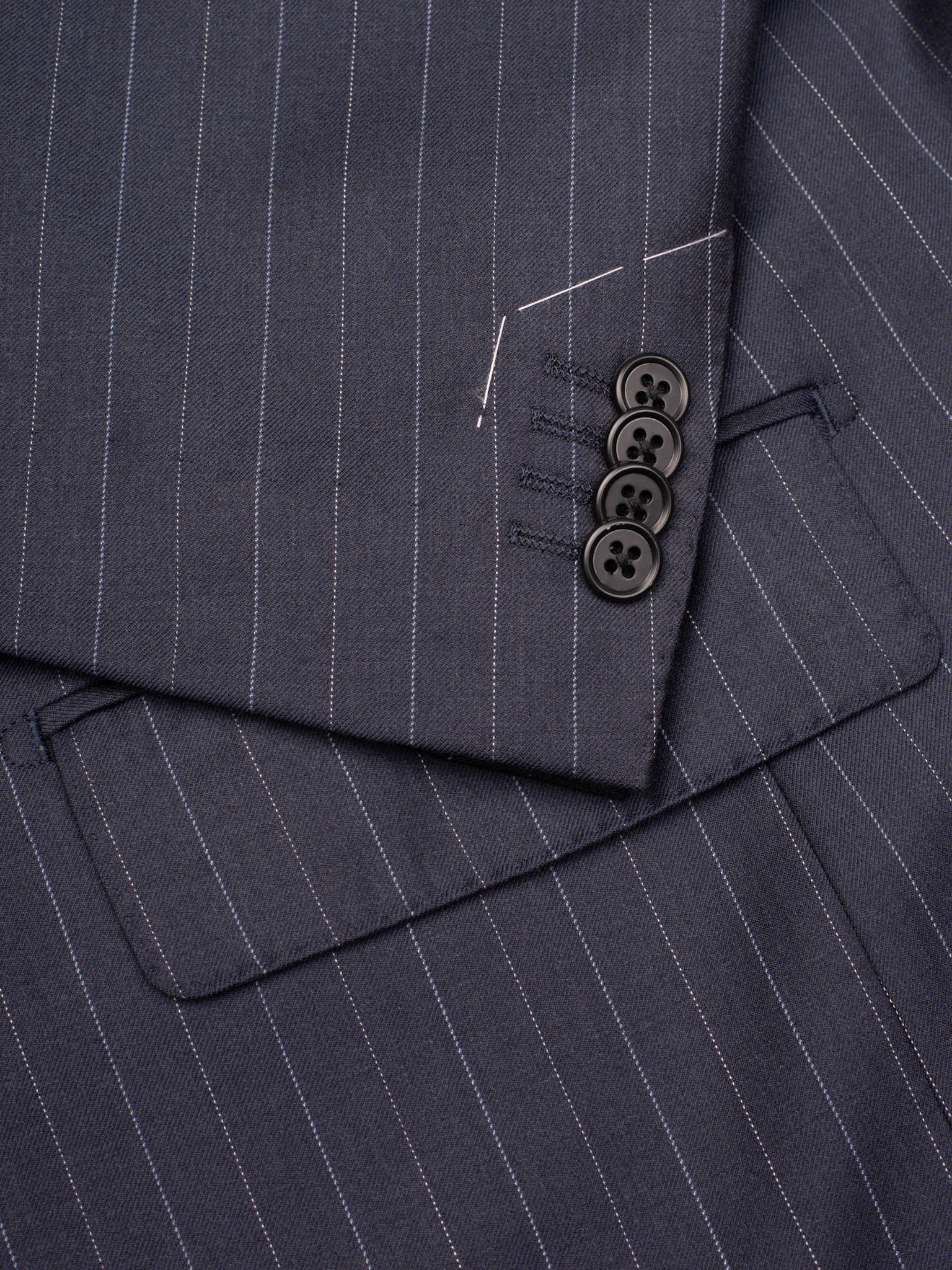 SIR WILSON Torino Navy Blue Striped Wool Business Suit