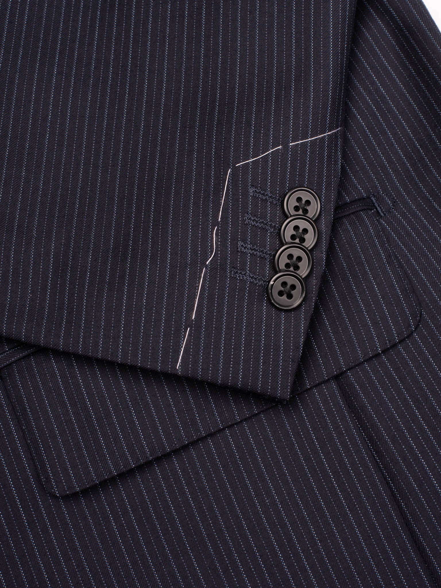 SIR WILSON Torino Navy Blue Striped Wool Business Suit