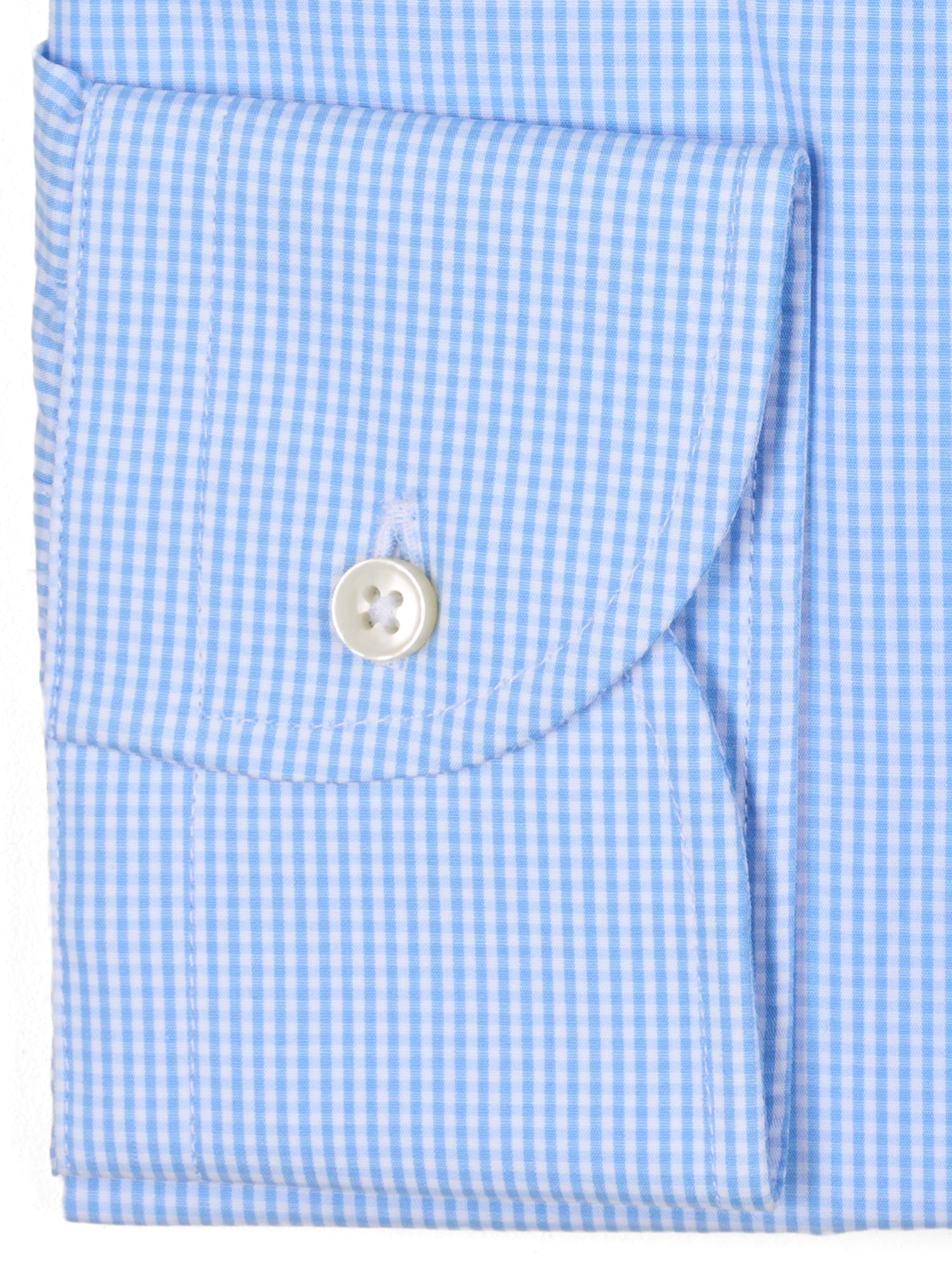 G.H.R. Blue Gingham Cotton Button-Down Dress Shirt