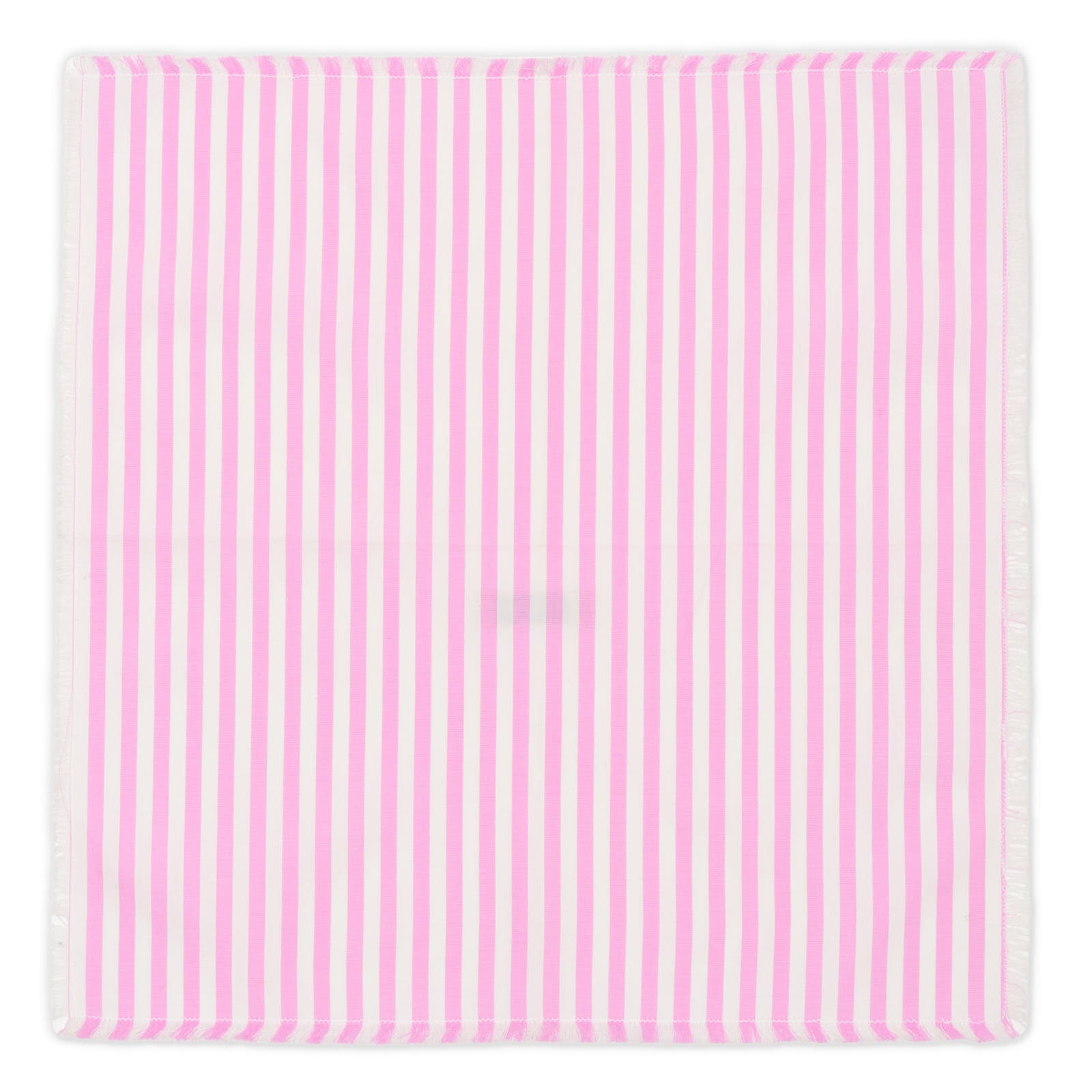 G. INGLESE Handmade Pink-White Striped Cotton Pocket Square NEW 29cm x 29cm