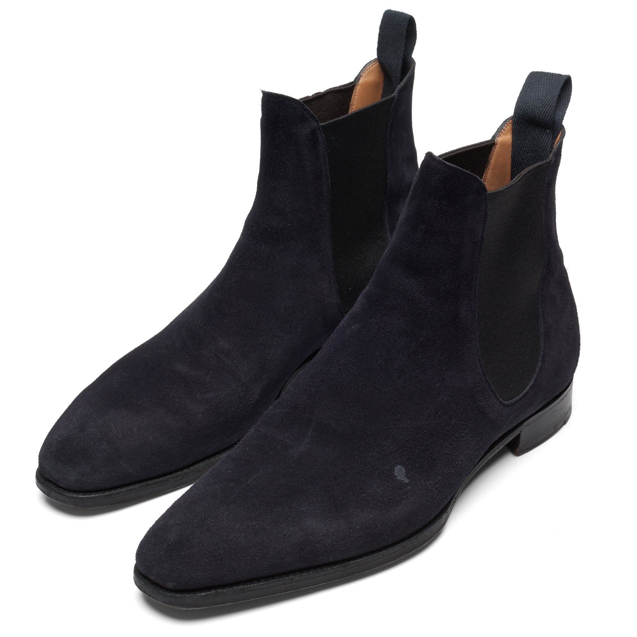 GAZIANO & GIRLING "Burnham" Blue Suede Leather Chelsea Boots UK 8E US 8.5 Last MH71 GAZIANO & GIRLING