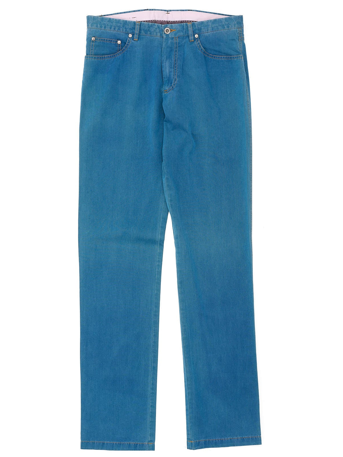 GERMANO Blue Cotton Denim Slim Straight Fit Jeans Pants NEW