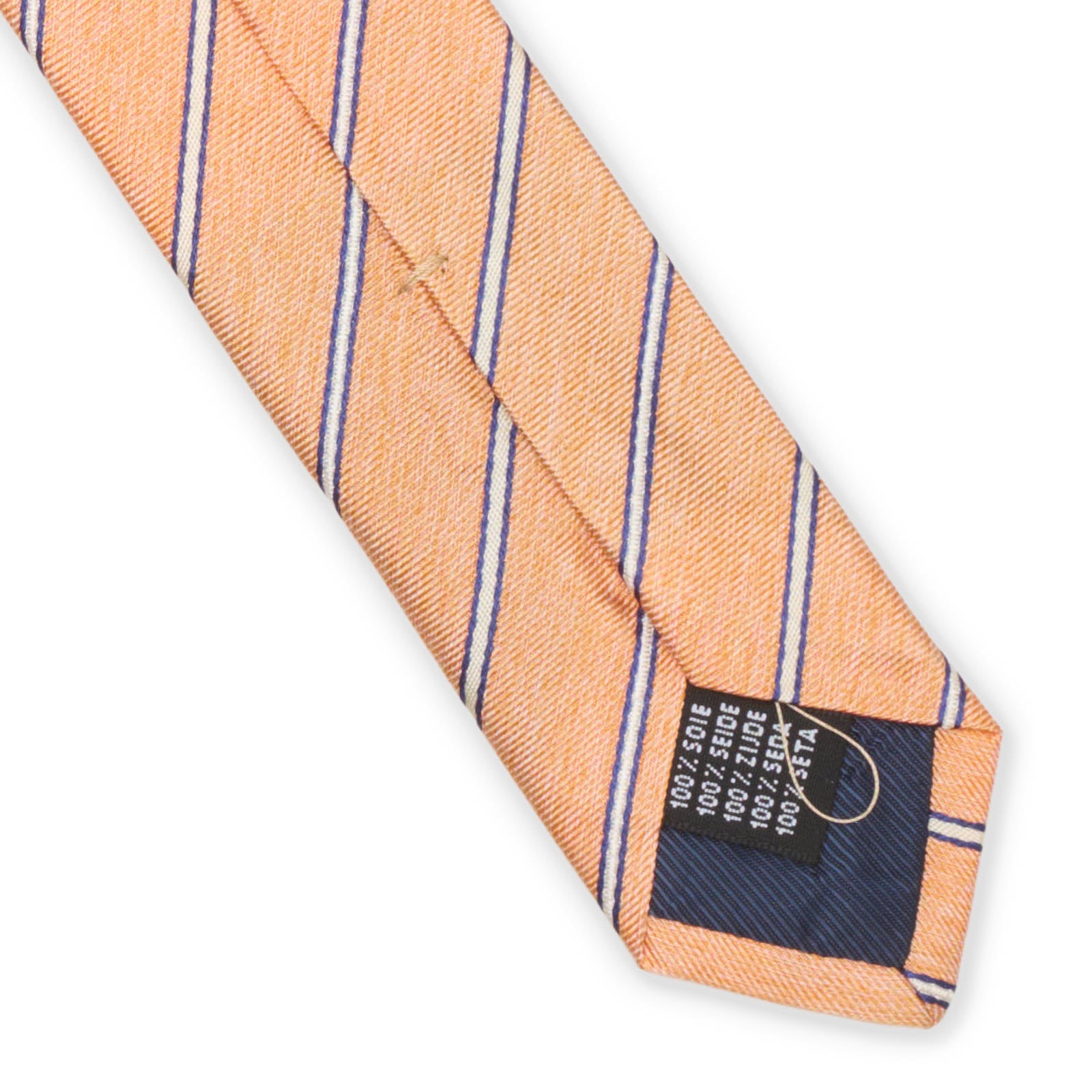 GIORGIO IV Orange Diagonal Striped Silk Tie NEW