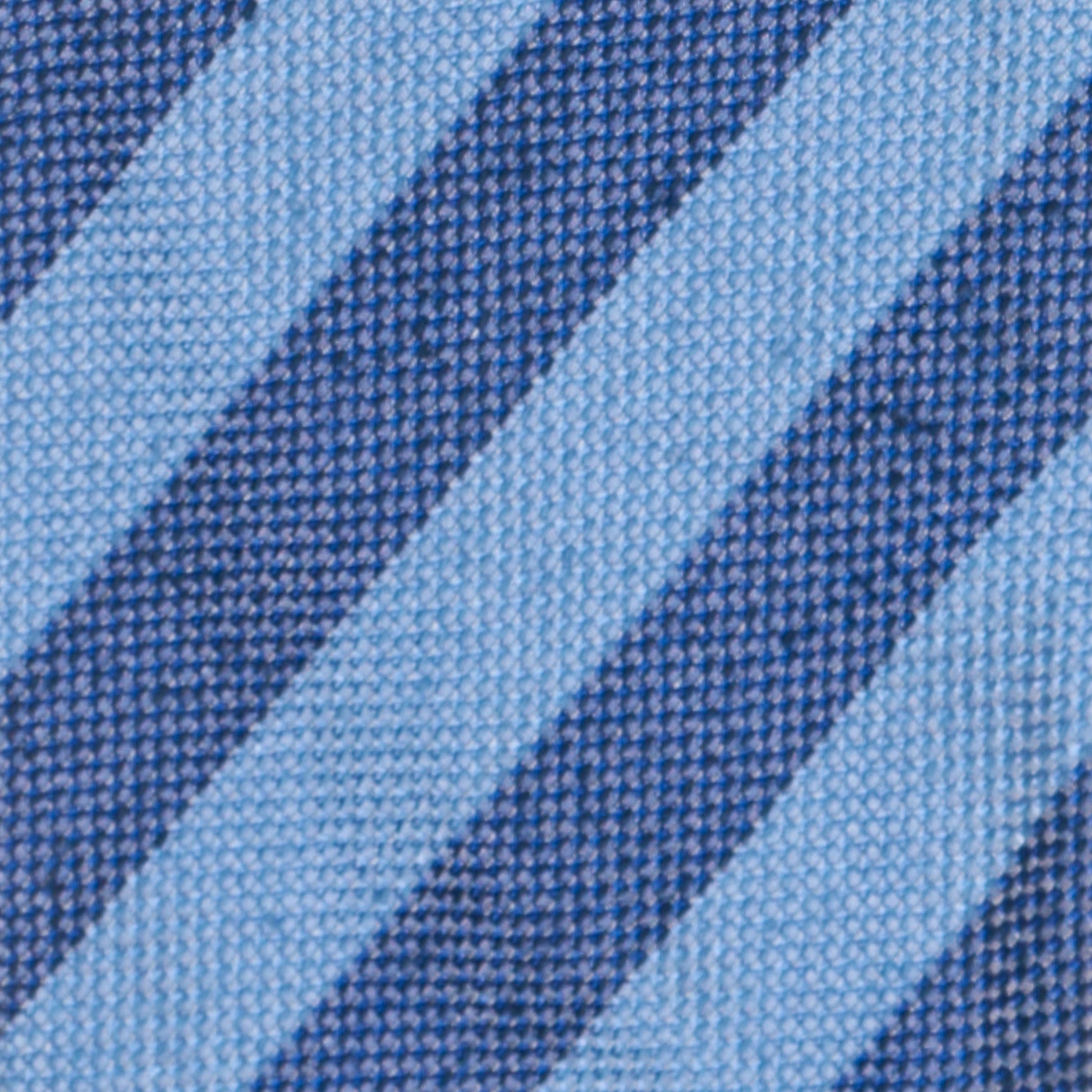 GIUSTO Bespoke Handmade Blue Awning Striped Silk Unlined Tie