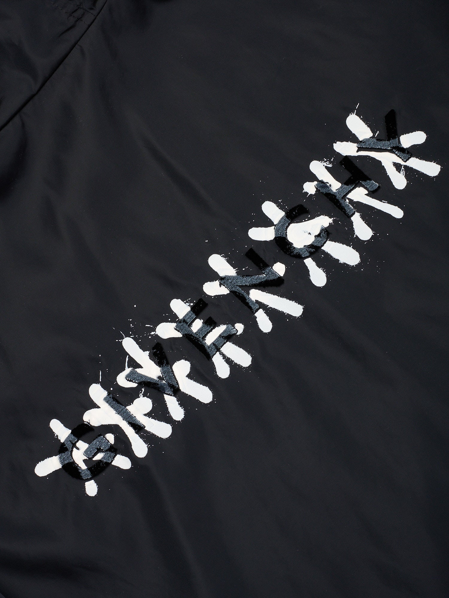 GIVENCHY Tag Effect Hooded Windbreaker Jacket Oversized