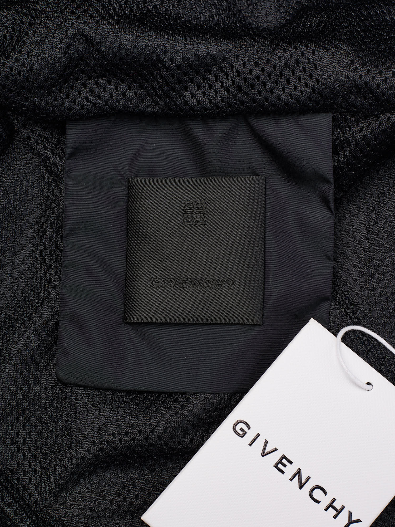 GIVENCHY Tag Effect Hooded Windbreaker Jacket Oversized