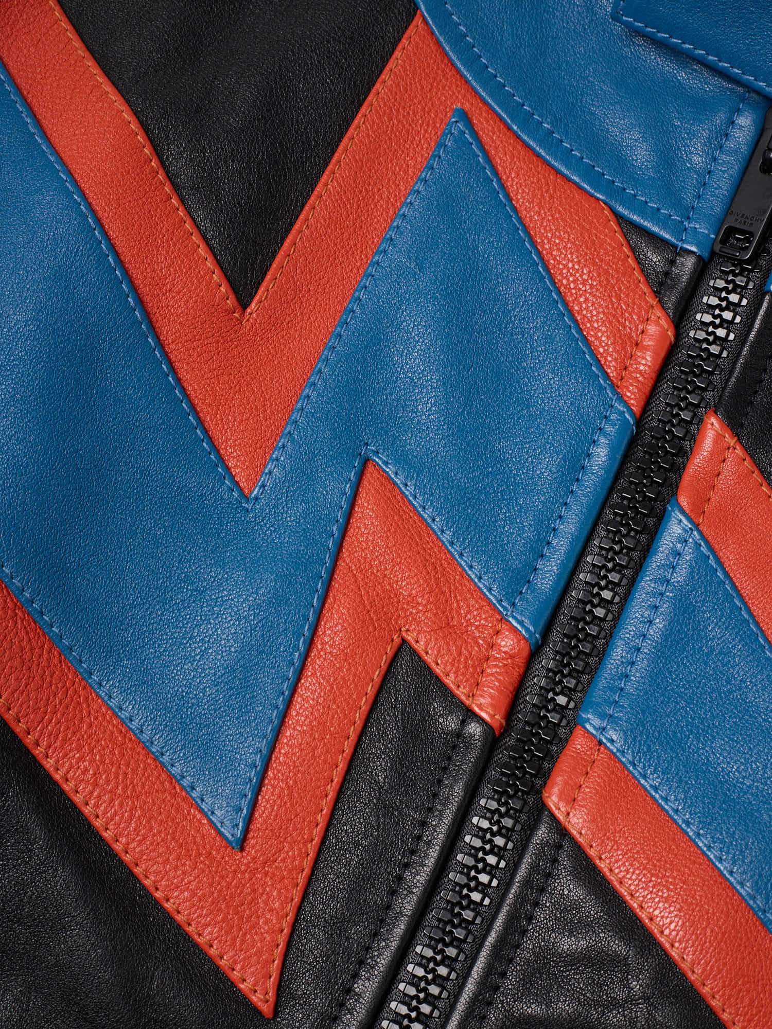 GIVENCHY Paris Lightning Bolt Biker Motorcycle Leather Jacket