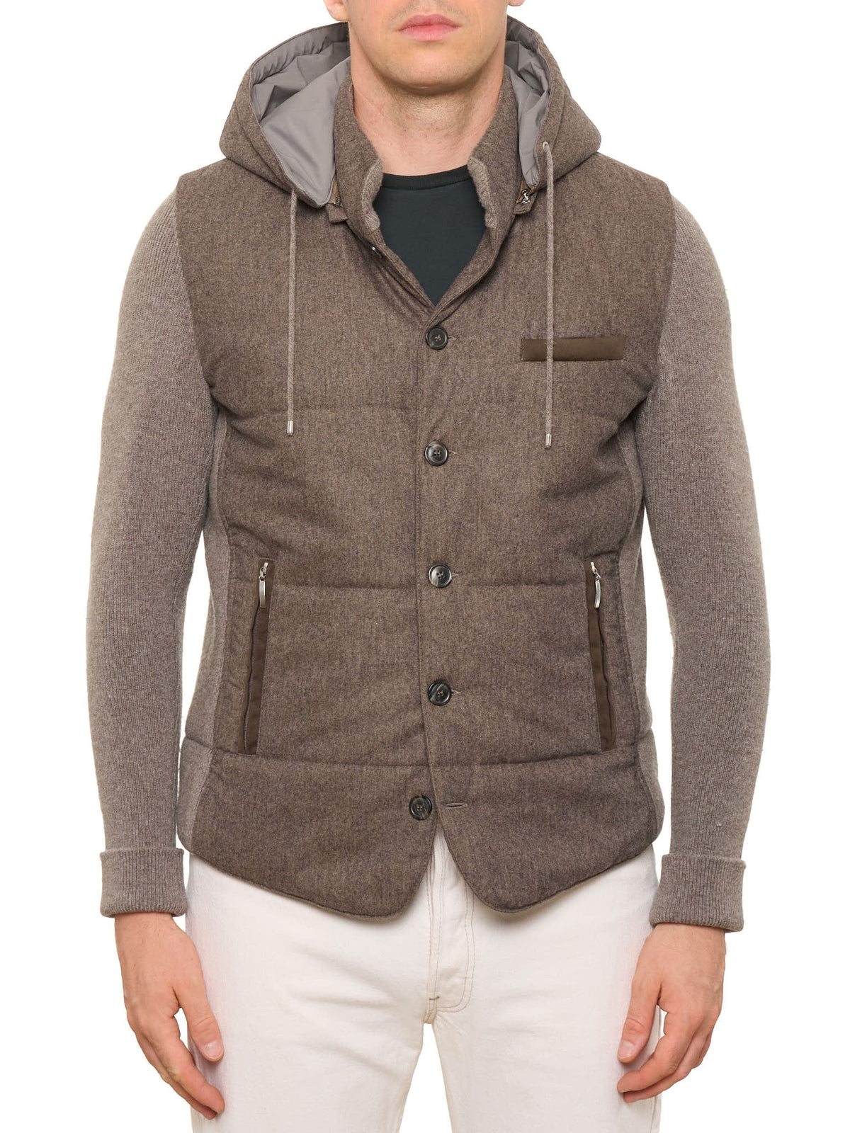 GRAN SASSO Sartorial Super Geelong Wool Flannel Hooded Jacket
