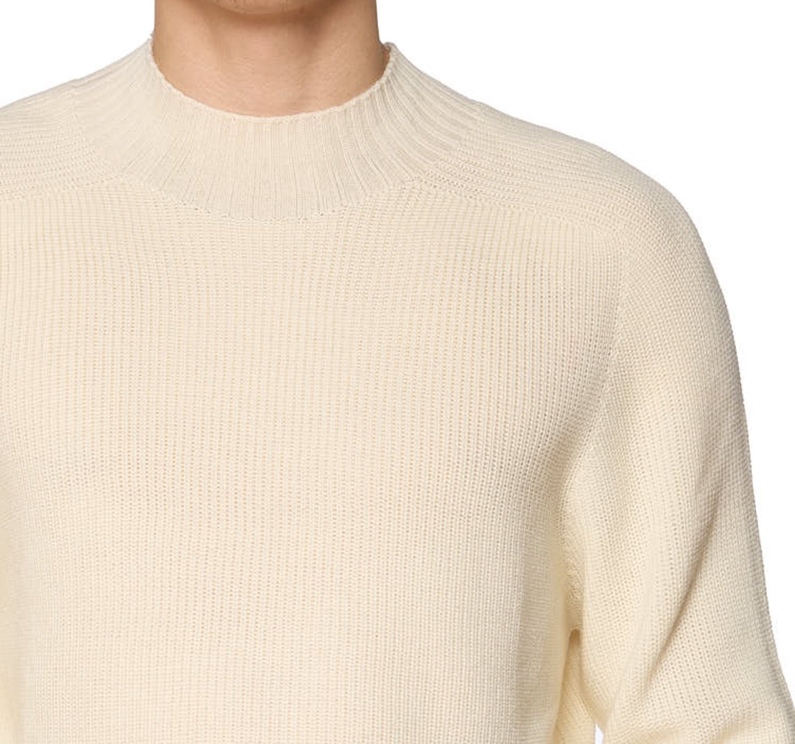 GRAN SASSO for VANNUCCI Cream Virgin Wool Knit Sweater EU 56 NEW US XL