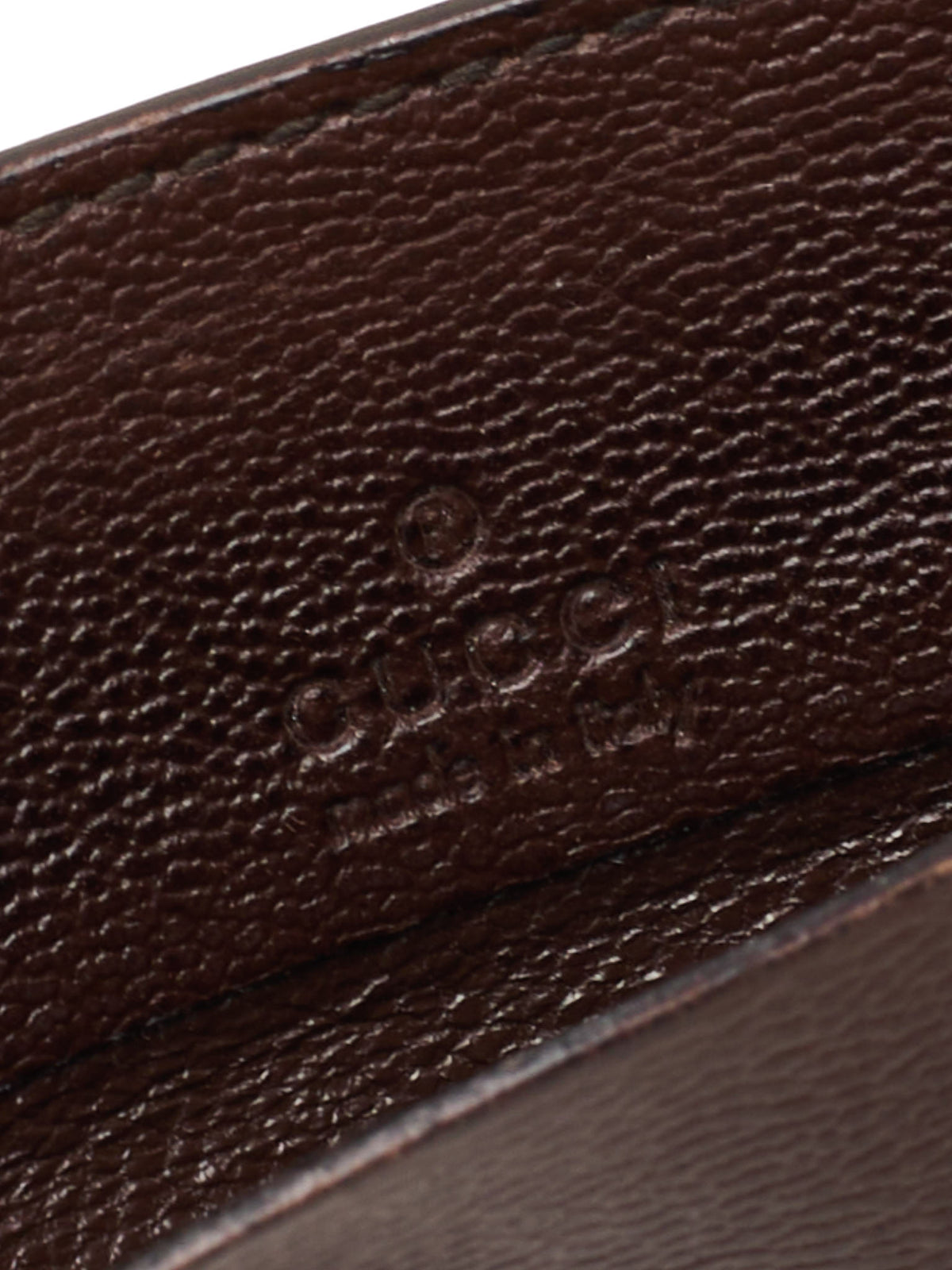GUCCI Dark Brown Leather Card Holder Wallet