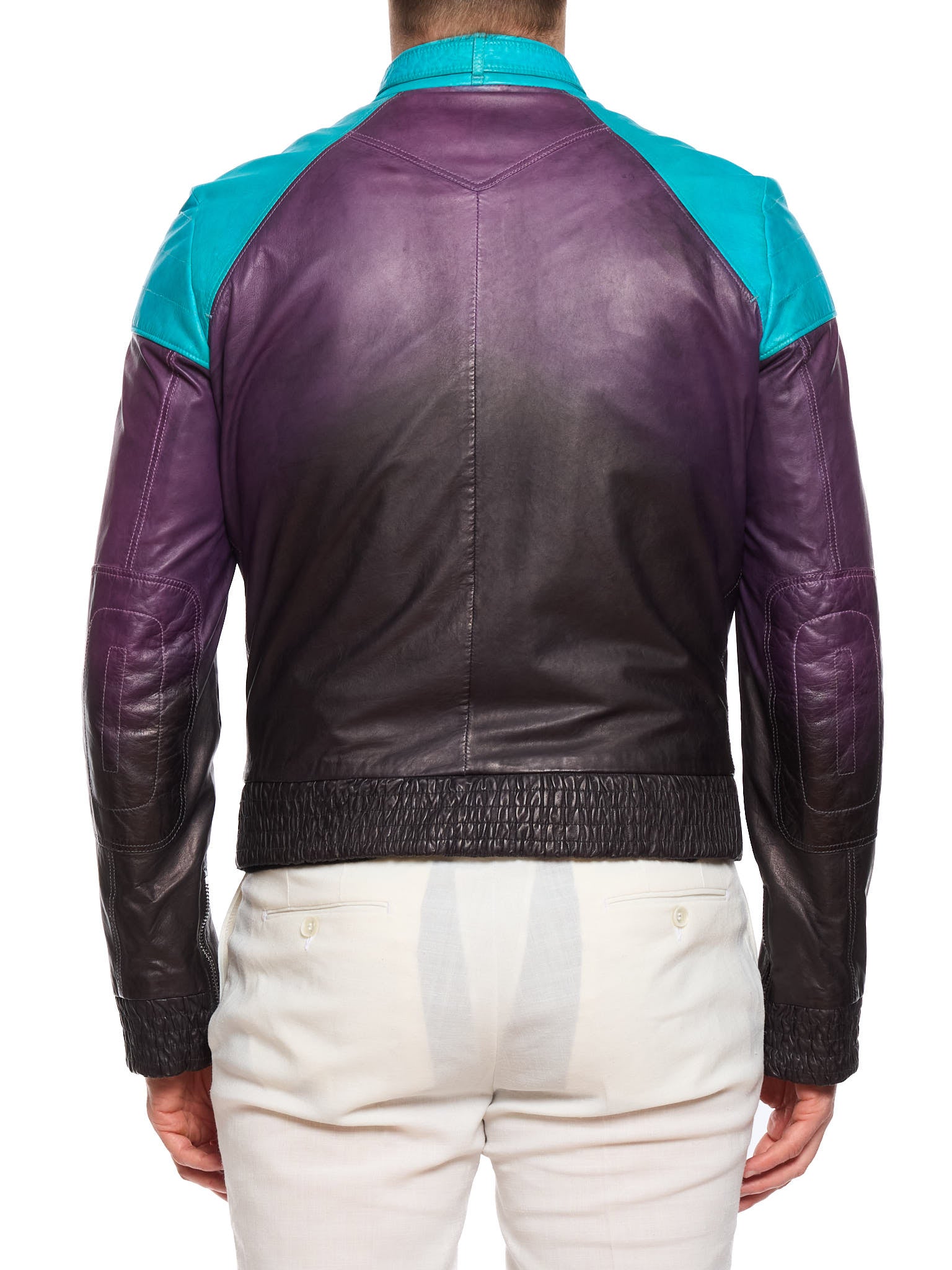 GUCCI SS09 Gradient Leather Biker Jacket By Frida Gianni Multicolor