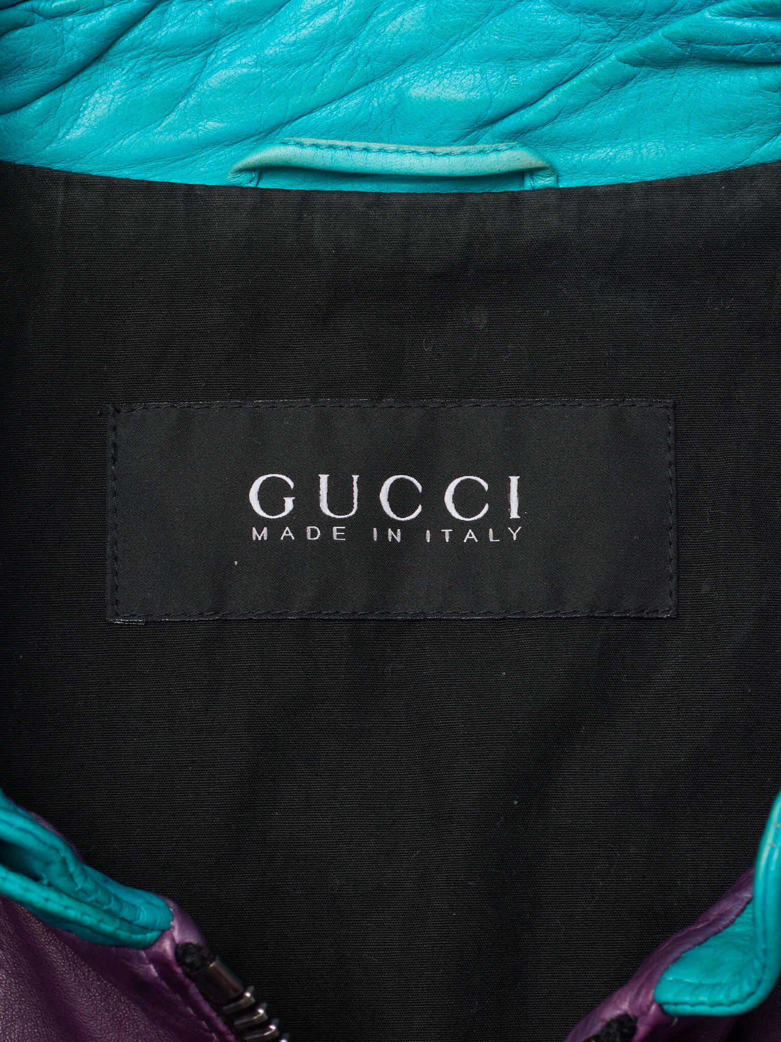GUCCI SS09 Gradient Leather Biker Jacket By Frida Gianni Multicolor