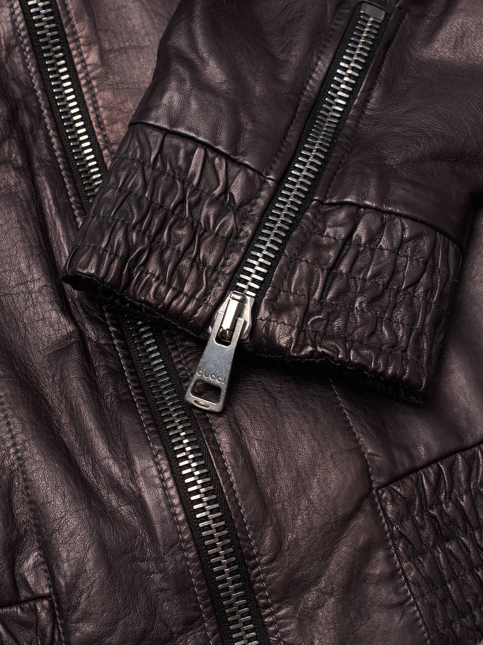 GUCCI SS09 Gradient Leather Biker Jacket By Frida Gianni Multicolor