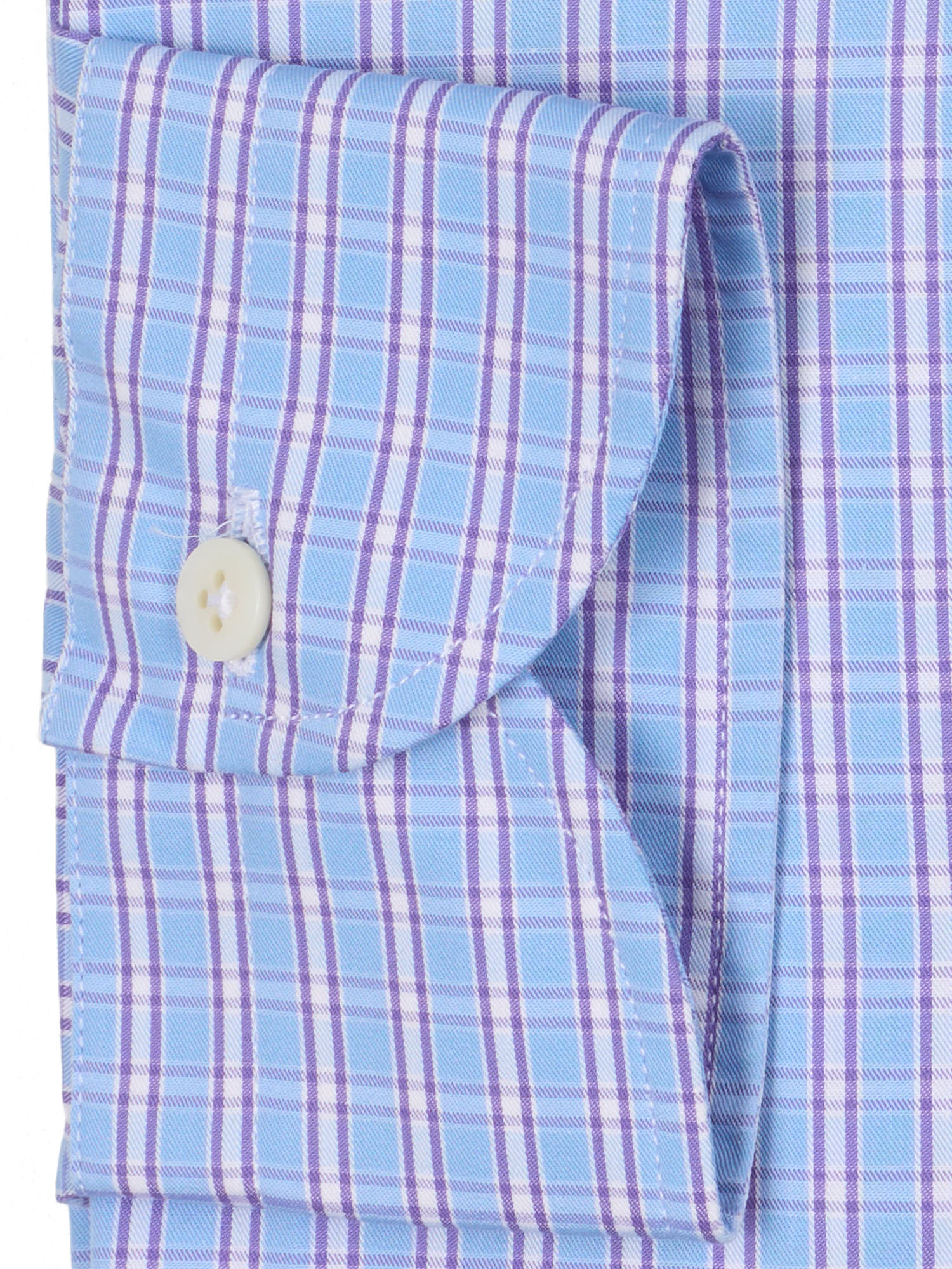 GUGLIELMINOTTI Milano Blue Multicolor Plaid Cotton Dress Shirt