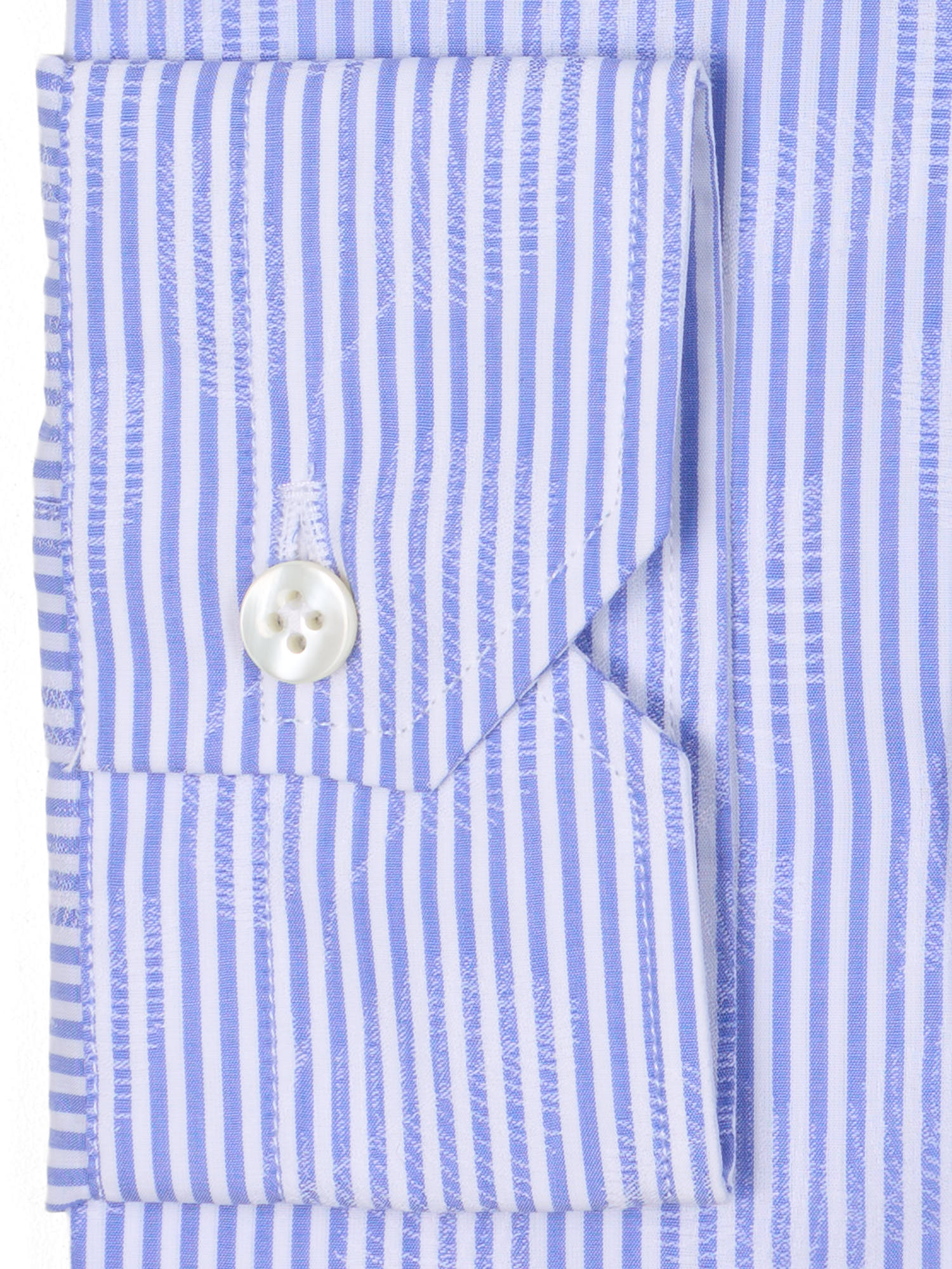 GUGLIELMINOTTI Milano Blue Striped Leaf Pattern Cotton Dress Shirt