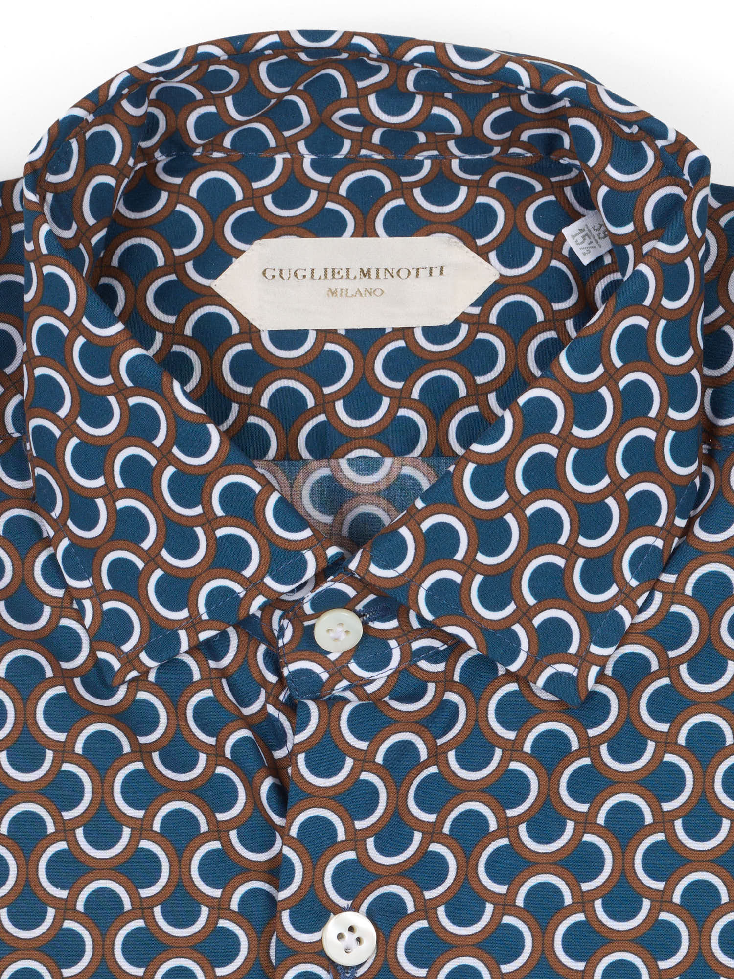 GUGLIELMINOTTI Milano Multicolor Geometric Cotton Dress Shirt
