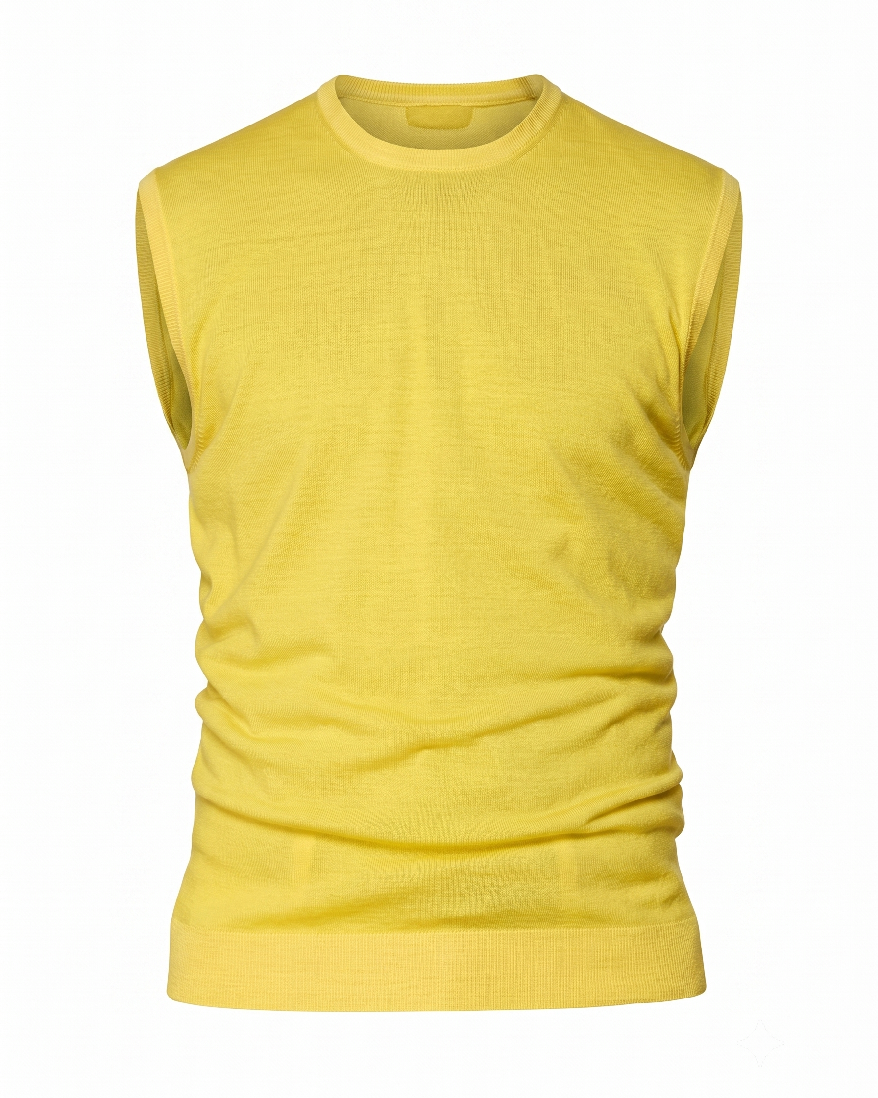 ONES Yellow Loro Piana Wool Knit Sweater Vest EU 52 NEW US L