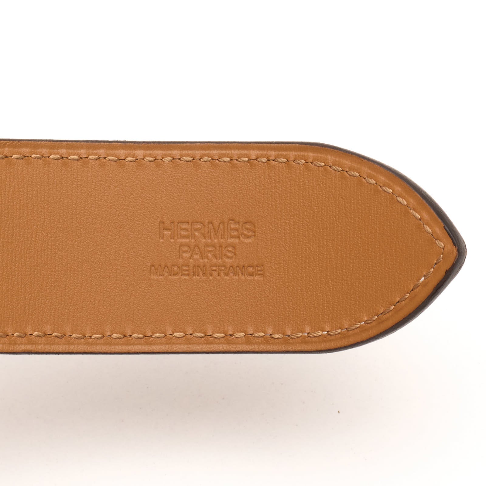 HERMES Paris Etriviere 32 Natural Sable Clemence Leather Belt 90cm NEW 36"