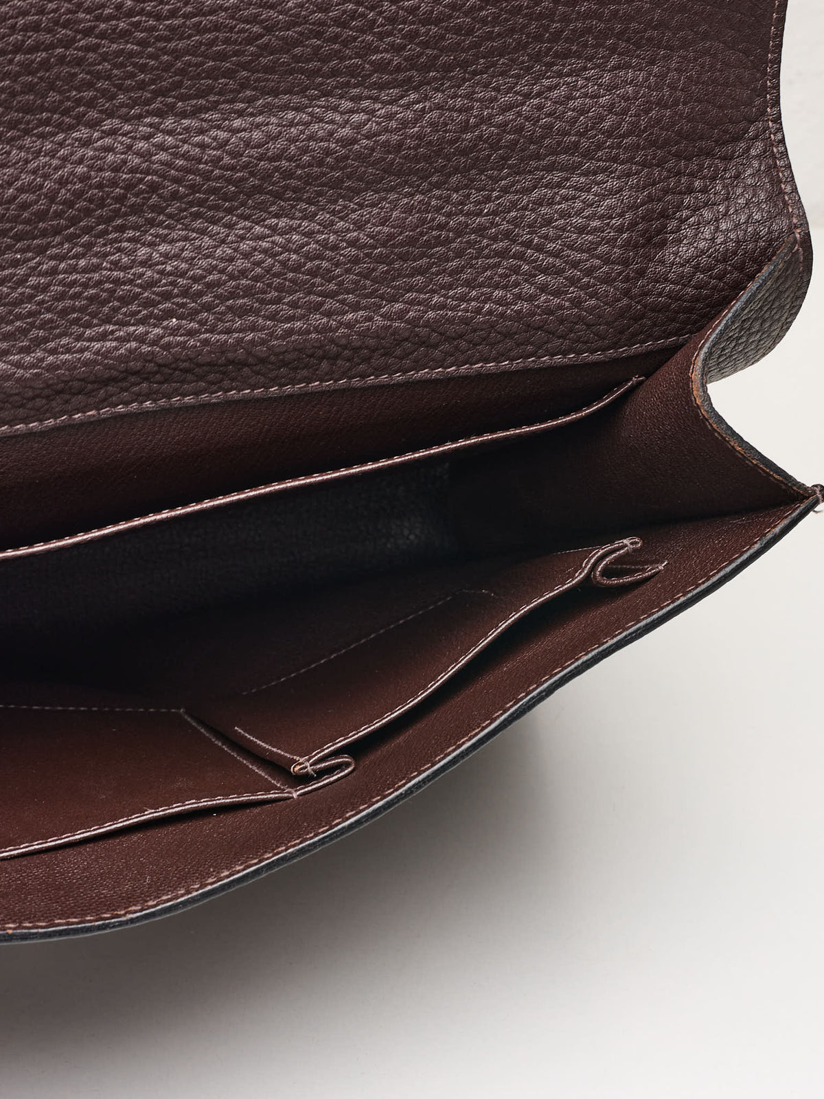 HERMES Etriviere II Brown Fjord Leather Briefcase Bag