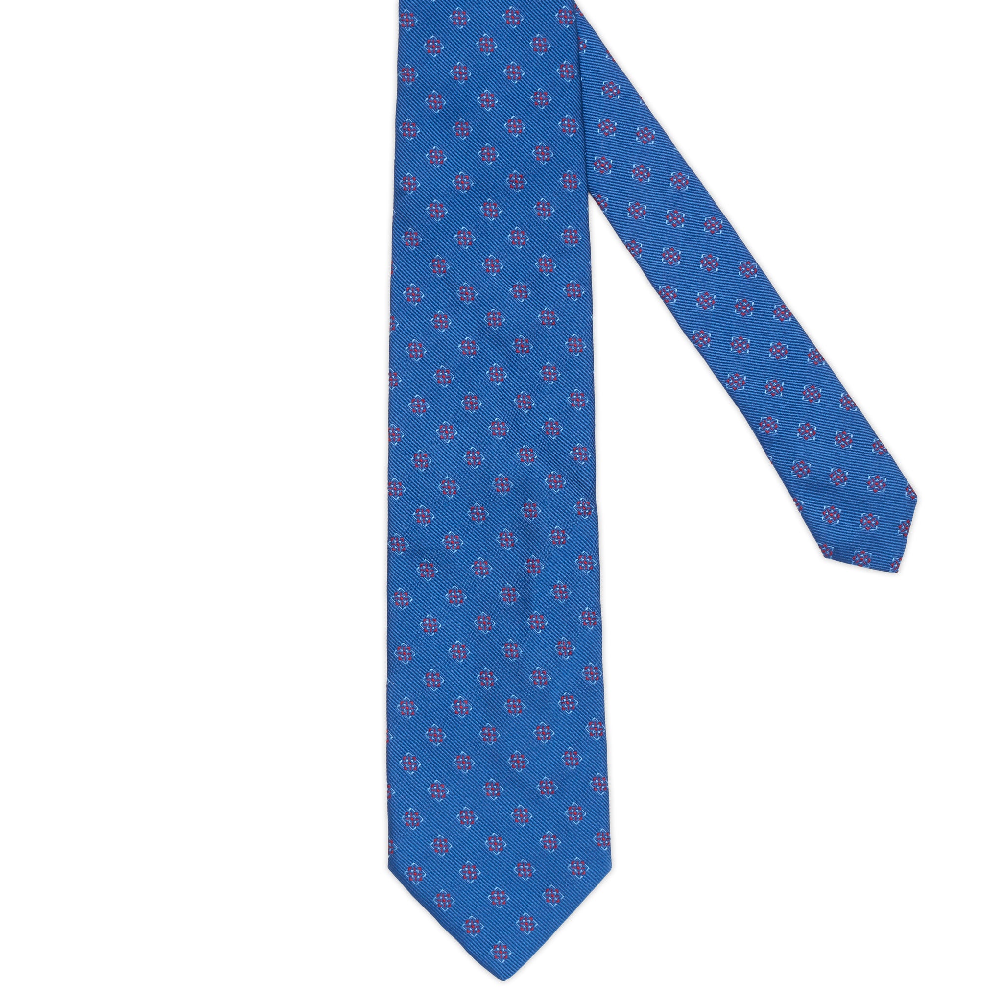 HOLLIDAY & BROWN Handmade Blue Macro-Design Silk Tie NEW HOLLIDAY & BROWN