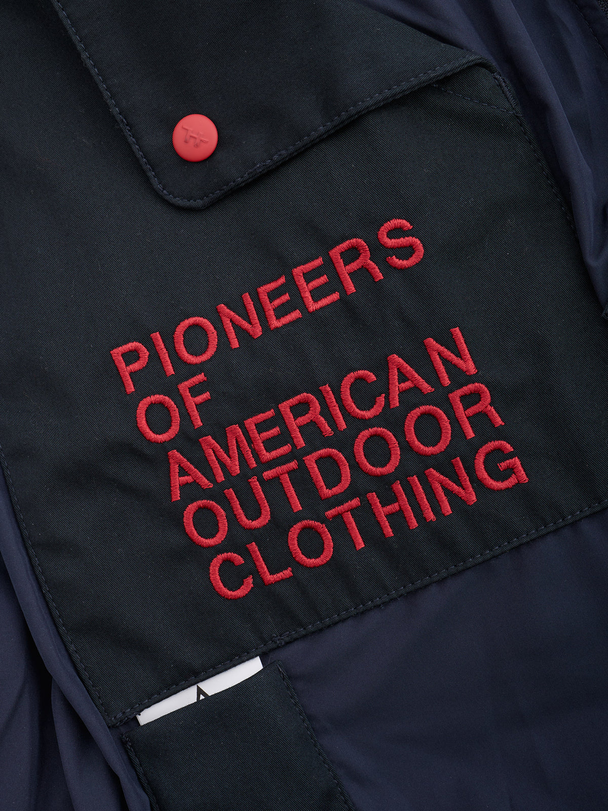 HOLUBAR "Boulder" Navy Blue Down-Feather Hooded Parka Jacket XL NEW