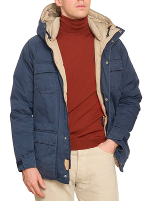 HOLUBAR "Deer Hunter" Navy Blue Cotton Down Filled Parka Jacket