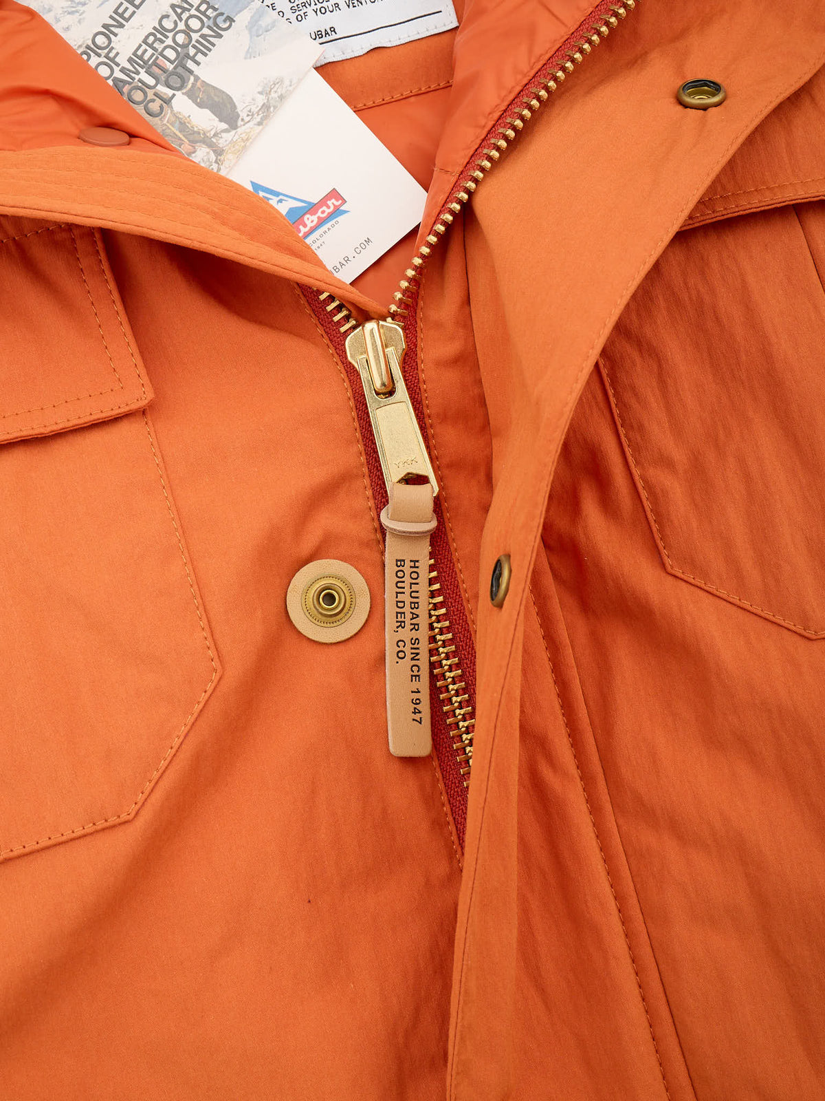 HOLUBAR "Deer Hunter" Orange Cotton Down Filled Parka Jacket NEW