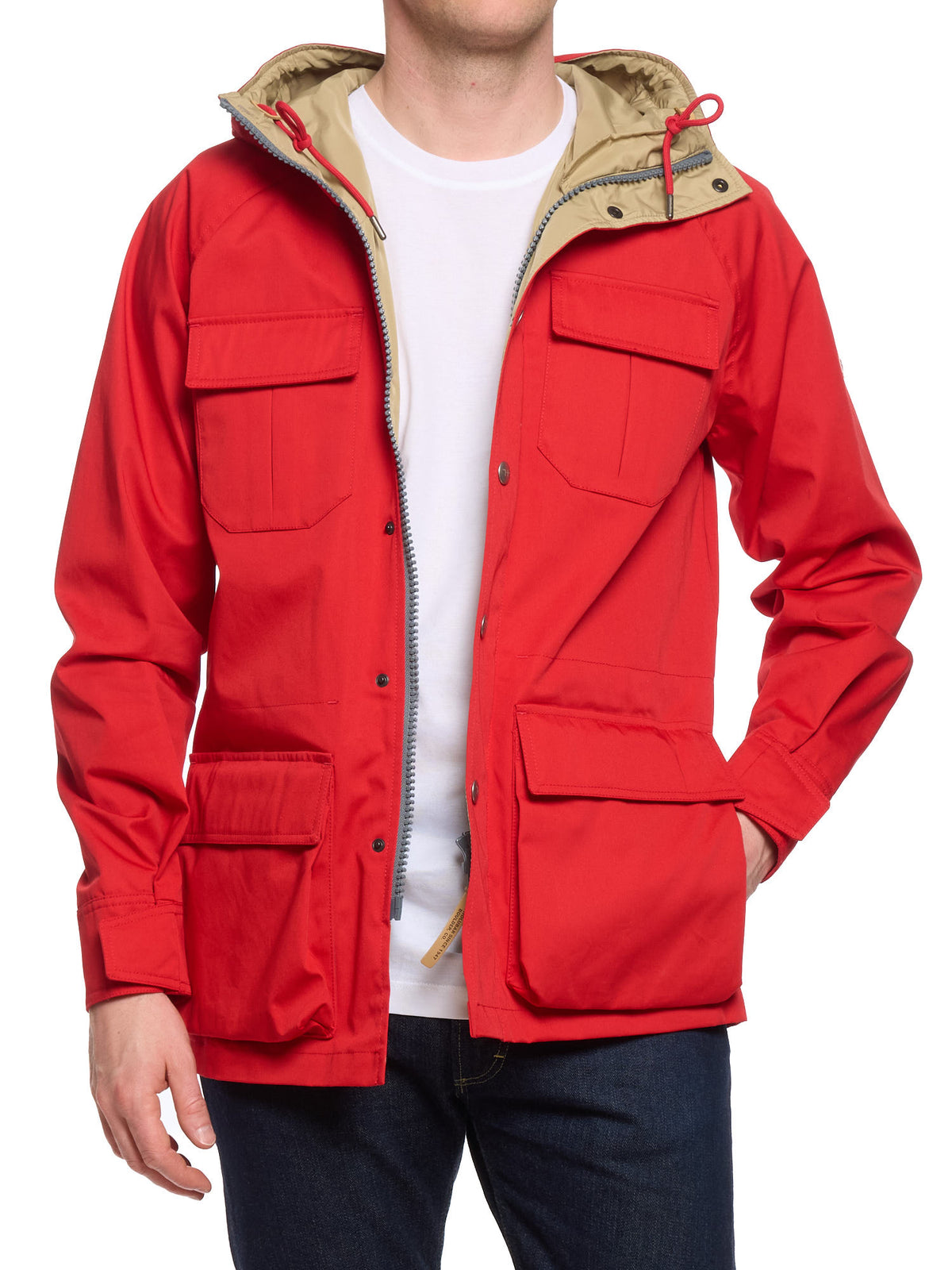 HOLUBAR "Deer Hunter" Red Cotton Hooded Safari Field Jacket